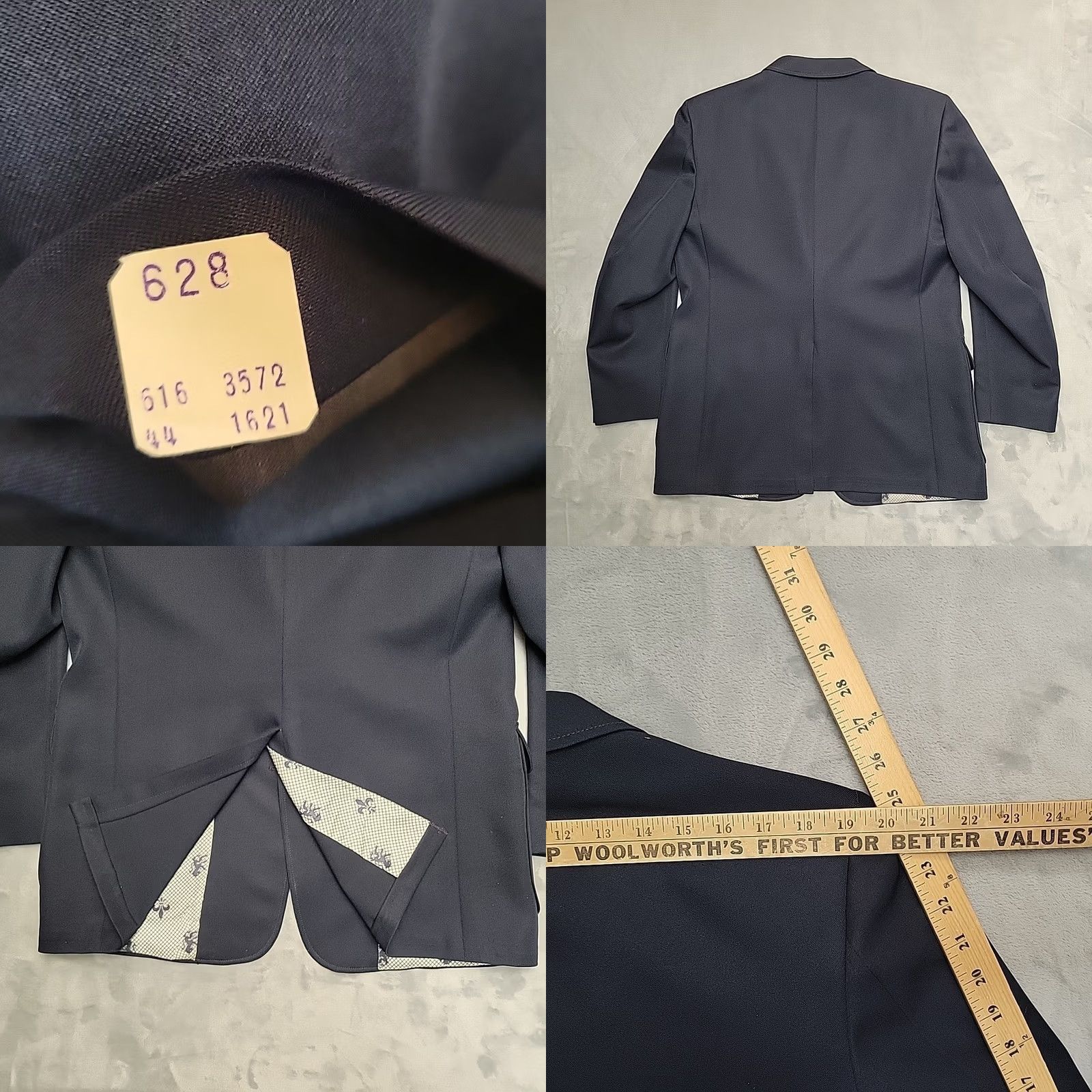 JCPenney VINTAGE JCPenney Blazer Navy Blue Comfort Two Button Classic Men 44R Size 44R - 8 Thumbnail
