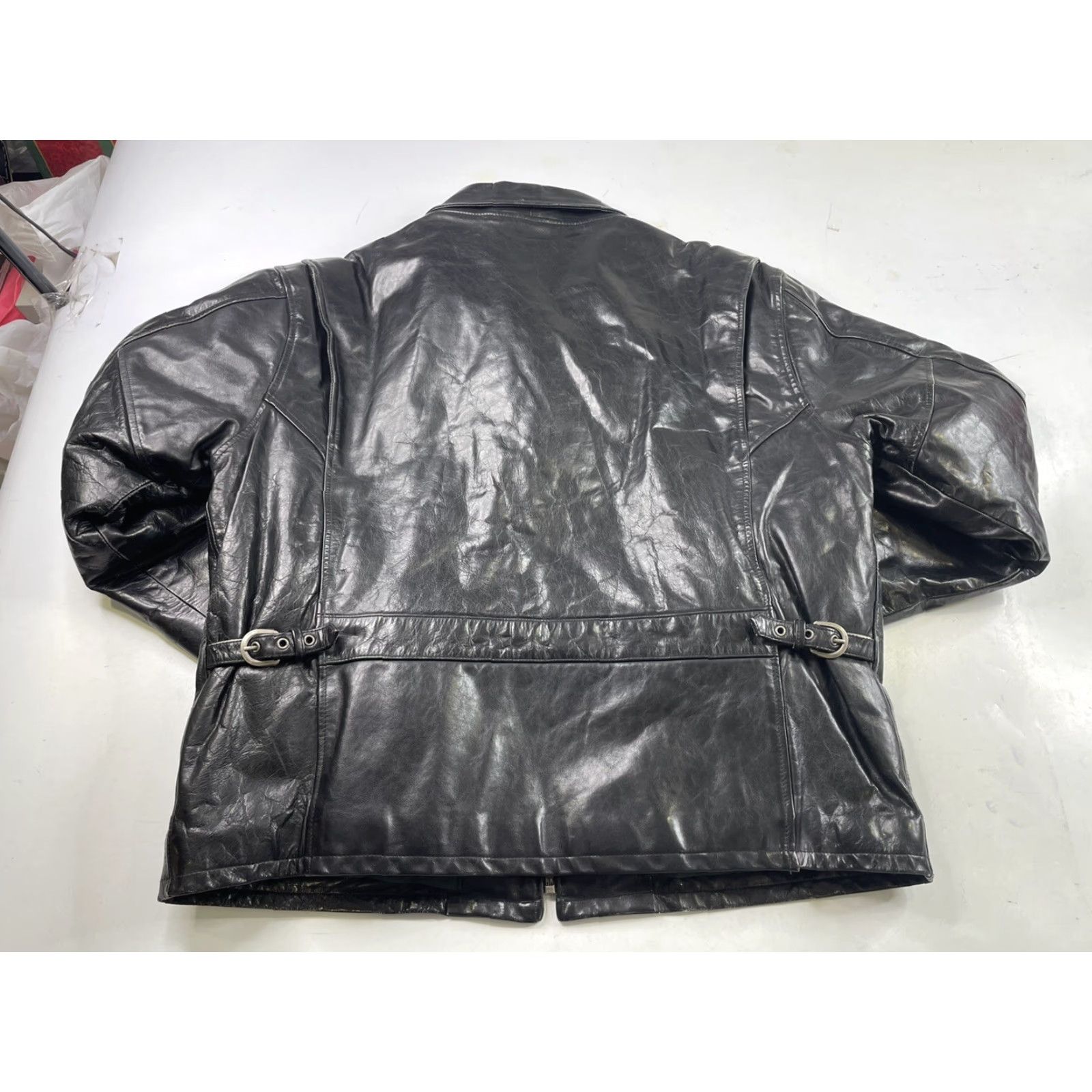 Polo Ralph Lauren VINTAGE Polo Ralph Lauren Black Leather Moto Biker Jacket Lined Men's Large Size US L / EU 52-54 / 3 - 5 Thumbnail