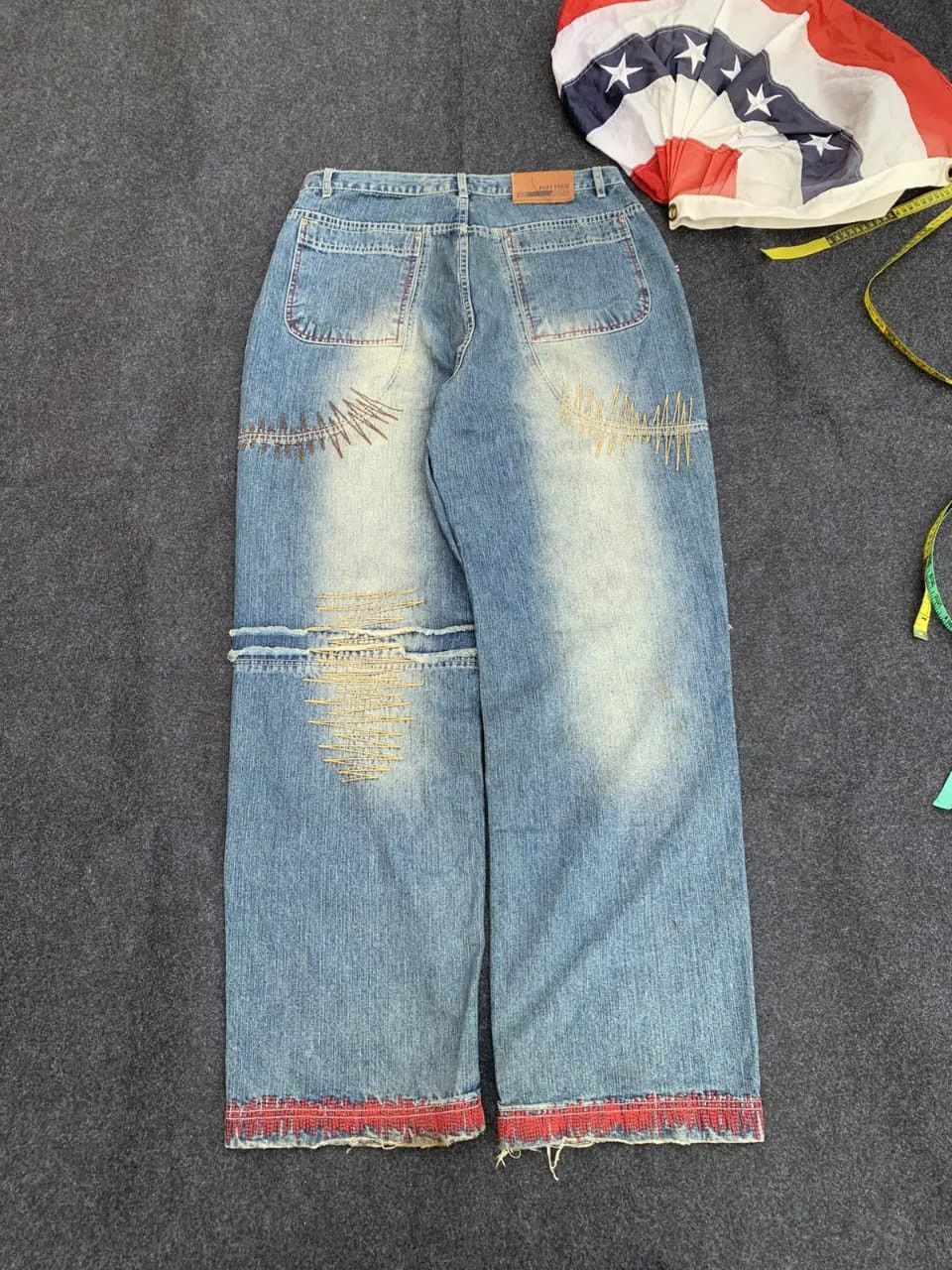 Phat Farm Vintage Phat Farm Baggy Patchwork Jeans – 90s Hip Hop Style Size US 34 / EU 50 - 3 Thumbnail
