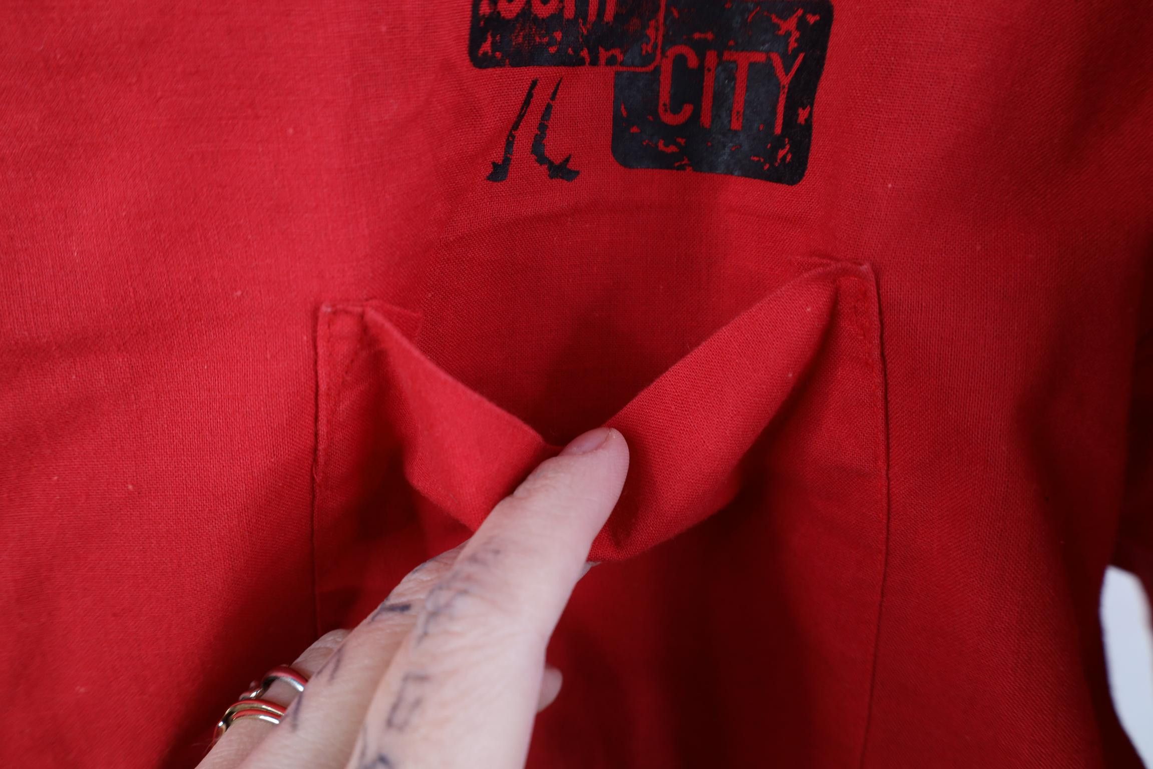 Vintage Vintage 80s 90s Surfing Camp Collar Button Shirt Red USA Size US L / EU 52-54 / 3 - 5 Thumbnail