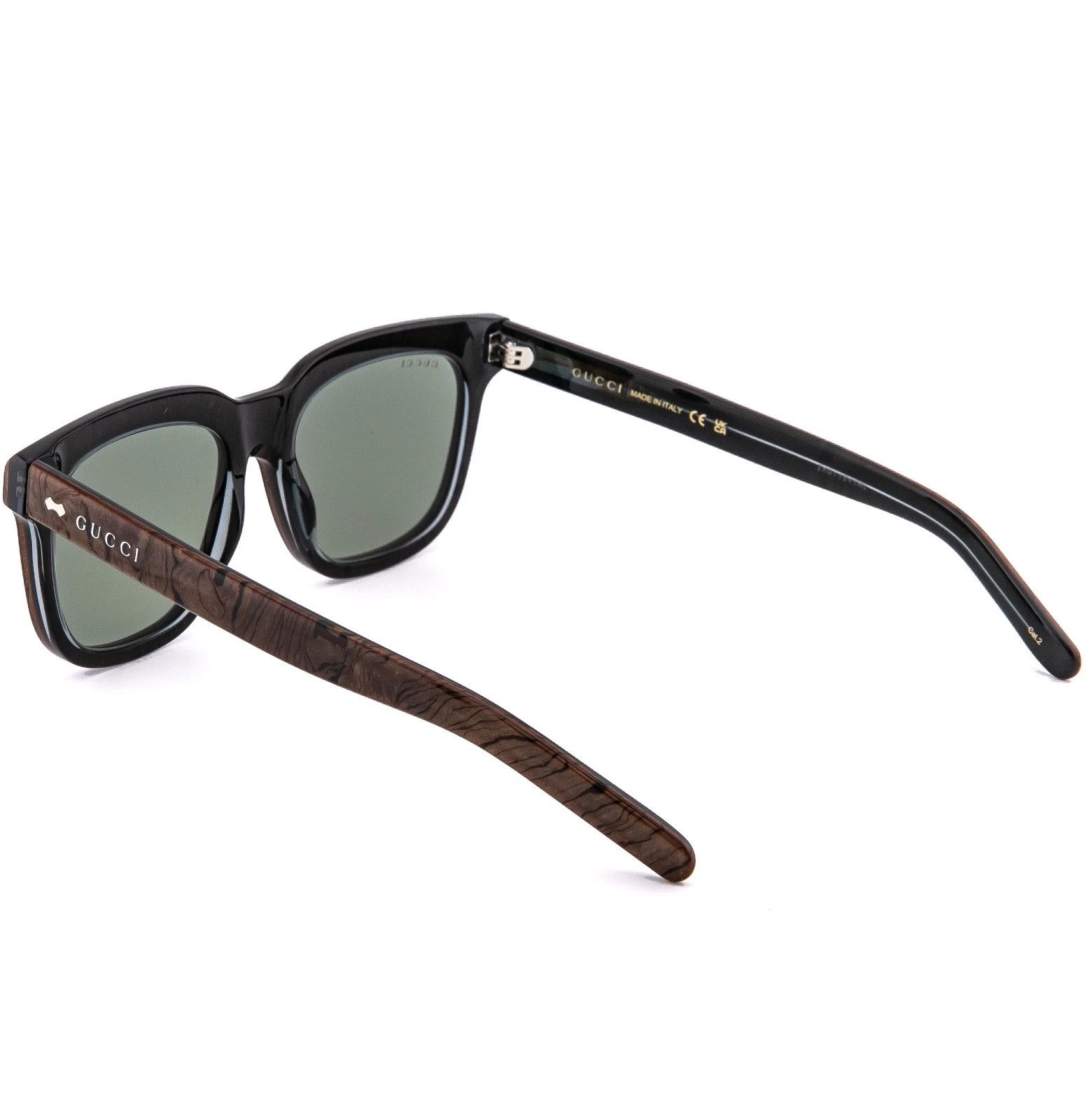 Gucci GUCCI 1523 Gg1523S Brown Wood Print Green Narrow Square 003 Size ONE SIZE - 3 Thumbnail