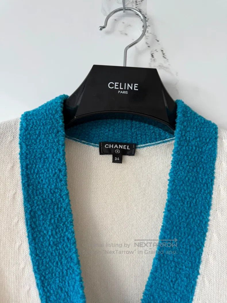 Chanel Chanel White and blue cardigan coat Size XXS / US 00 / IT 34 - 2 Thumbnail