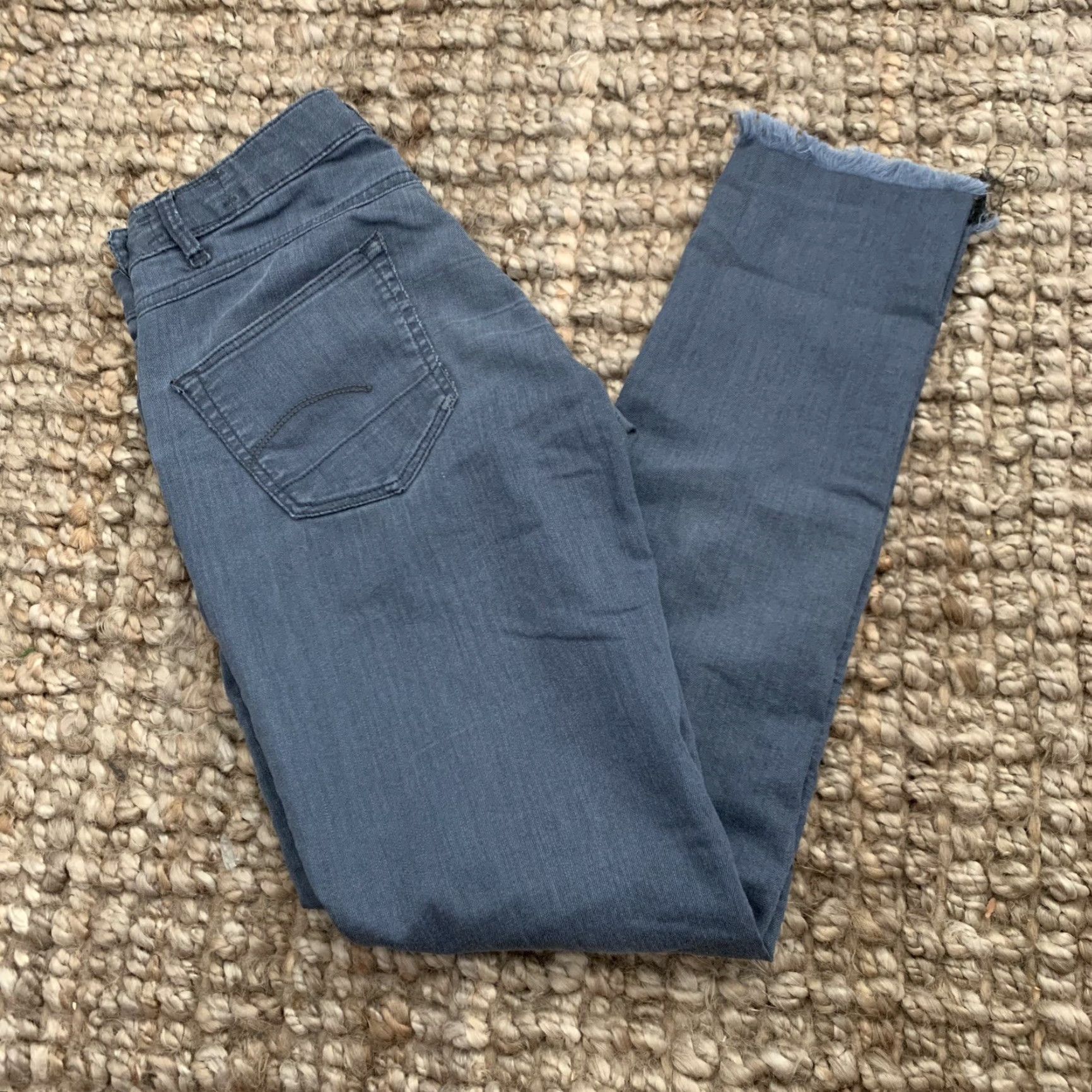 Vintage G-STAR RAW Jeans Womens Denim 3301 Super Skinny 26x27 Side Zip Blue Gray Raw Hem Size 26" / US 2 / IT 38 - 7 Thumbnail