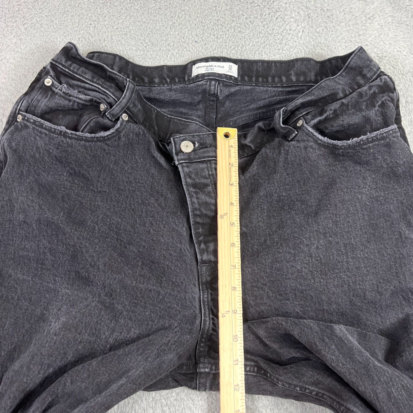 Abercrombie & Fitch VINTAGE Abercrombie & Fitch Women’s Jeans The Dad High Rise Button Fly Distressed Blue 16 Regular 31in Inseam Girls/Womens Size 38" / US 16 / IT 52 - 3 Thumbnail