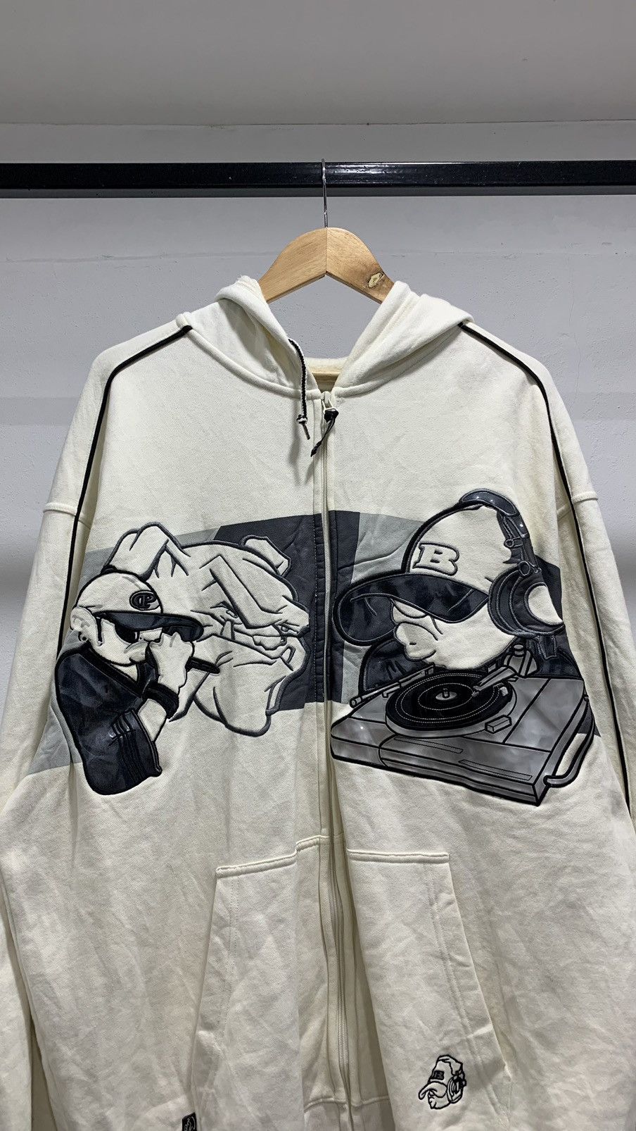 image of Fubu sohk Hip Hop Streetwear Hoodie in White, Men's (Size 2XL)