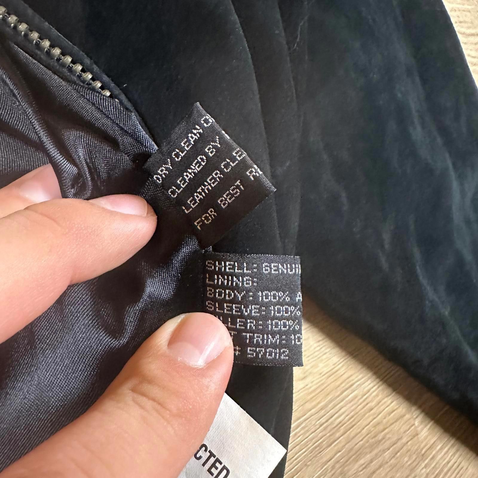Other Rage by Mirage Men's Bomber Jacket Large Black Leather Suede Size US L / EU 52-54 / 3 - 6 Thumbnail