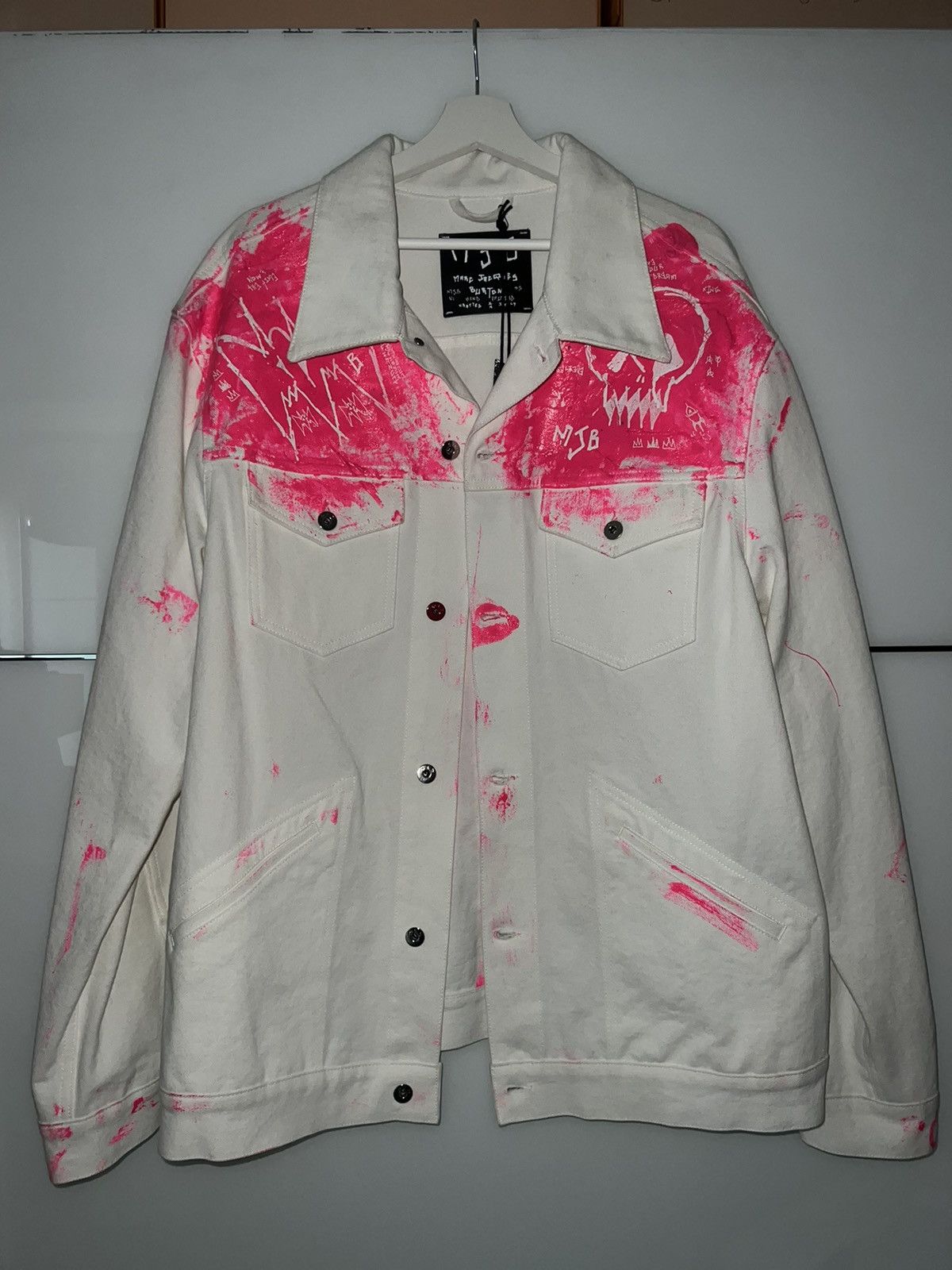 Marc Jacques Burton Graffiti Denim Jacket Size US XXL / EU 58 / 5 - 1 Thumbnail