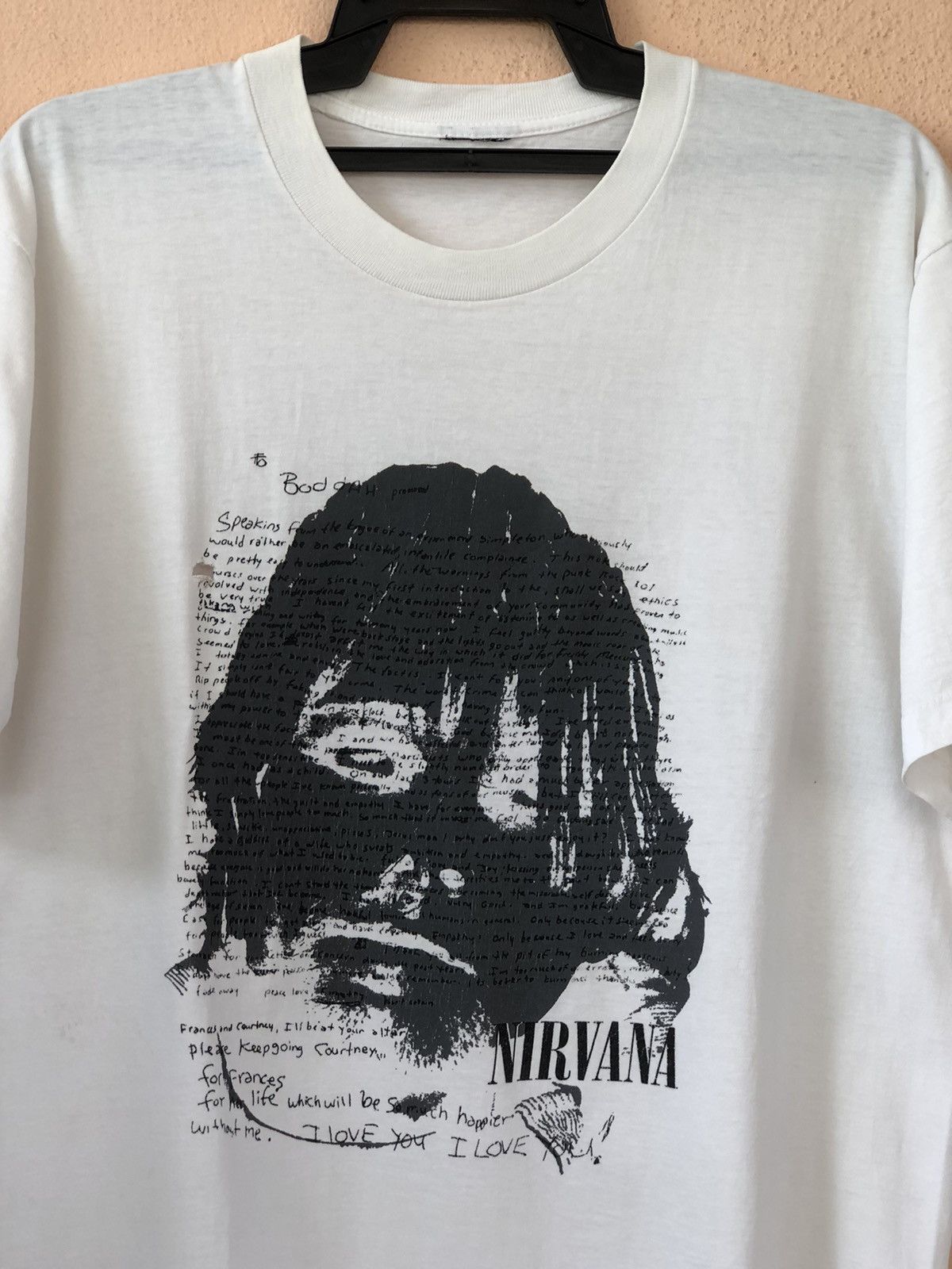 Band Tees × Nirvana × Vintage Vintage 90s NIRVANA Kurt Cobain Suicide Note Size US L / EU 52-54 / 3 - 3 Thumbnail
