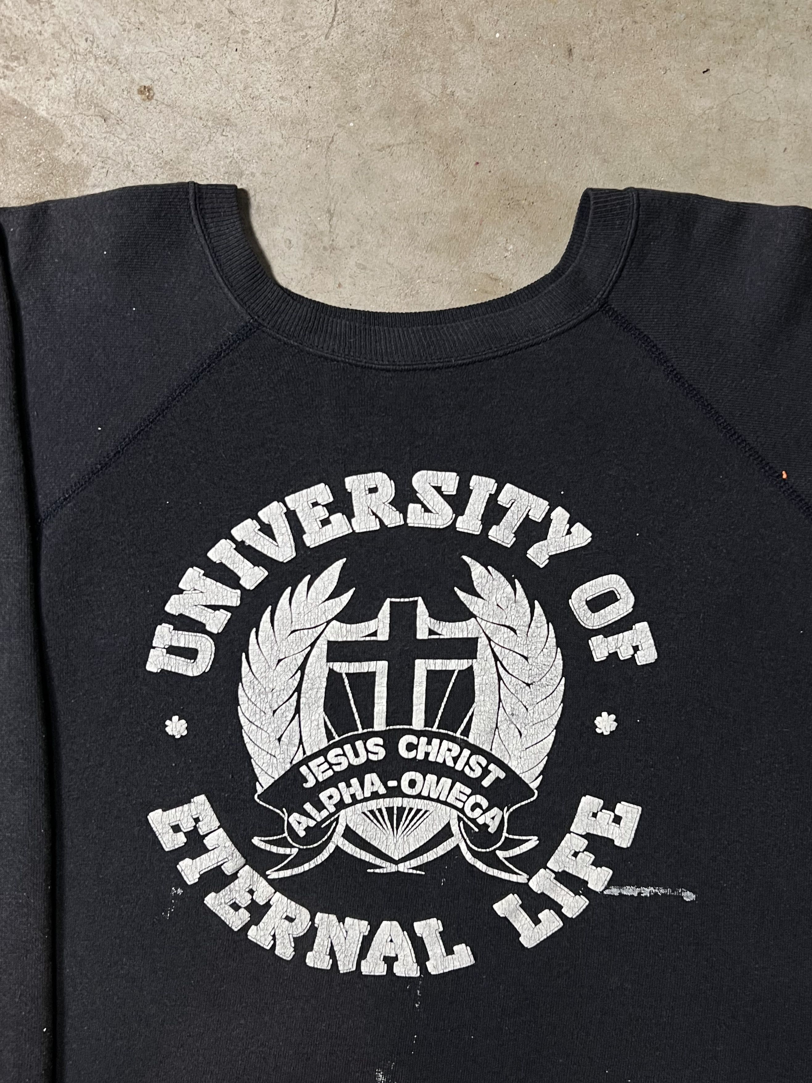 Other 80'S JESUS UNIVERSITY CROPPED CREWNECK | L Size US L / EU 52-54 / 3 - 2 Thumbnail