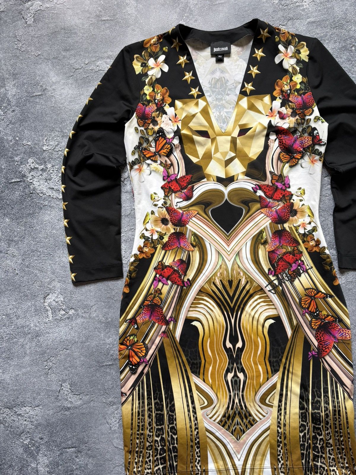 Just Cavalli Just Cavalli Luxury Multicolour Butterfly Star Pattern Dress Size M / US 6-8 / IT 42-44 - 4 Thumbnail