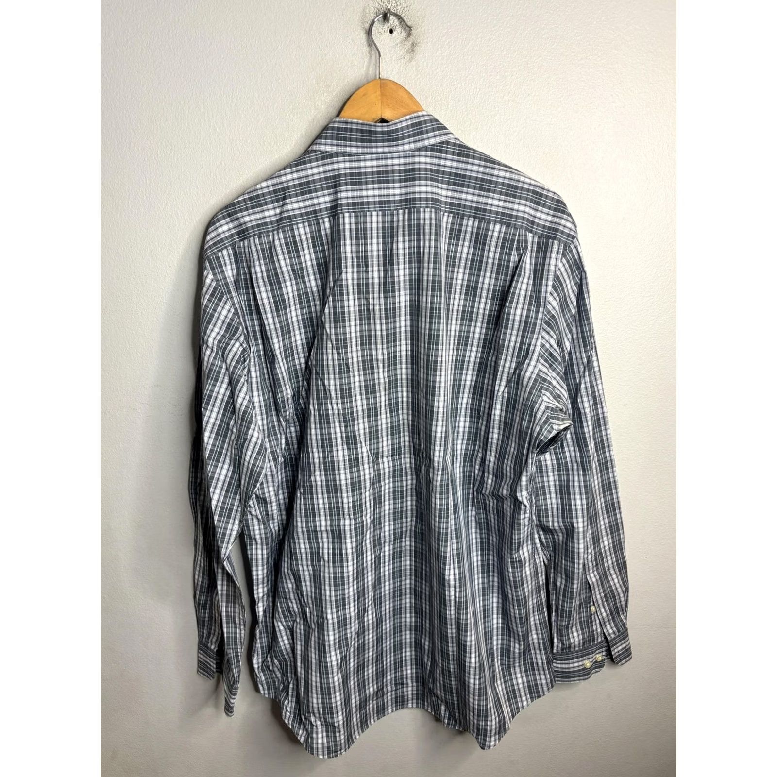 Lacoste Lacoste Shirt Mens 42 Blue Gray Plaid Long Sleeve Button Pocket Croc Logo Size US XL / EU 56 / 4 - 5 Thumbnail