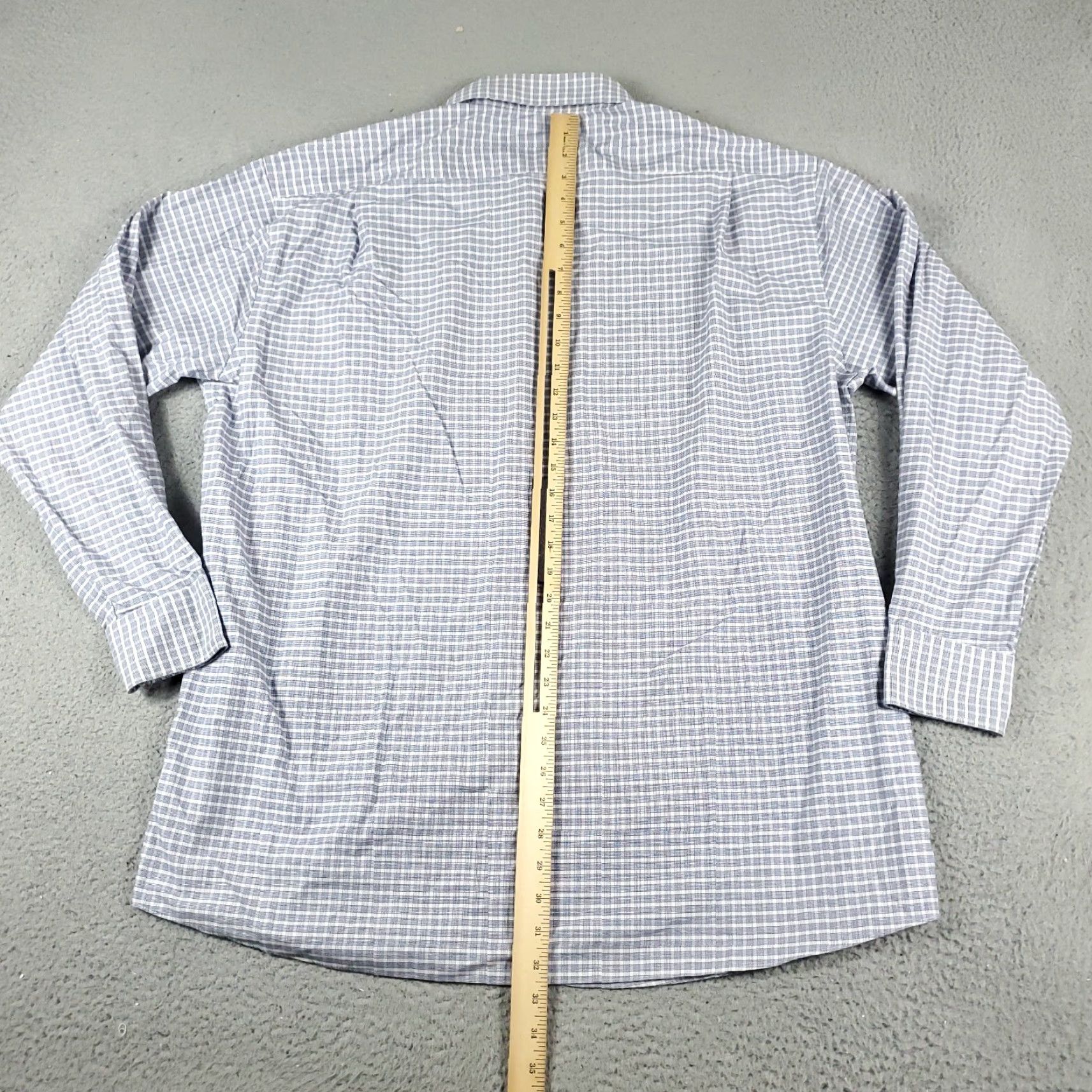 Tommy Hilfiger Tommy Hilfiger Shirt Mens 17.5 Blue Plaid Dress Button Up Long Sleeve Shirt Mens 17.5 Blue Plaid Dress Button Up Long Sleeve Size 46R - 4 Thumbnail