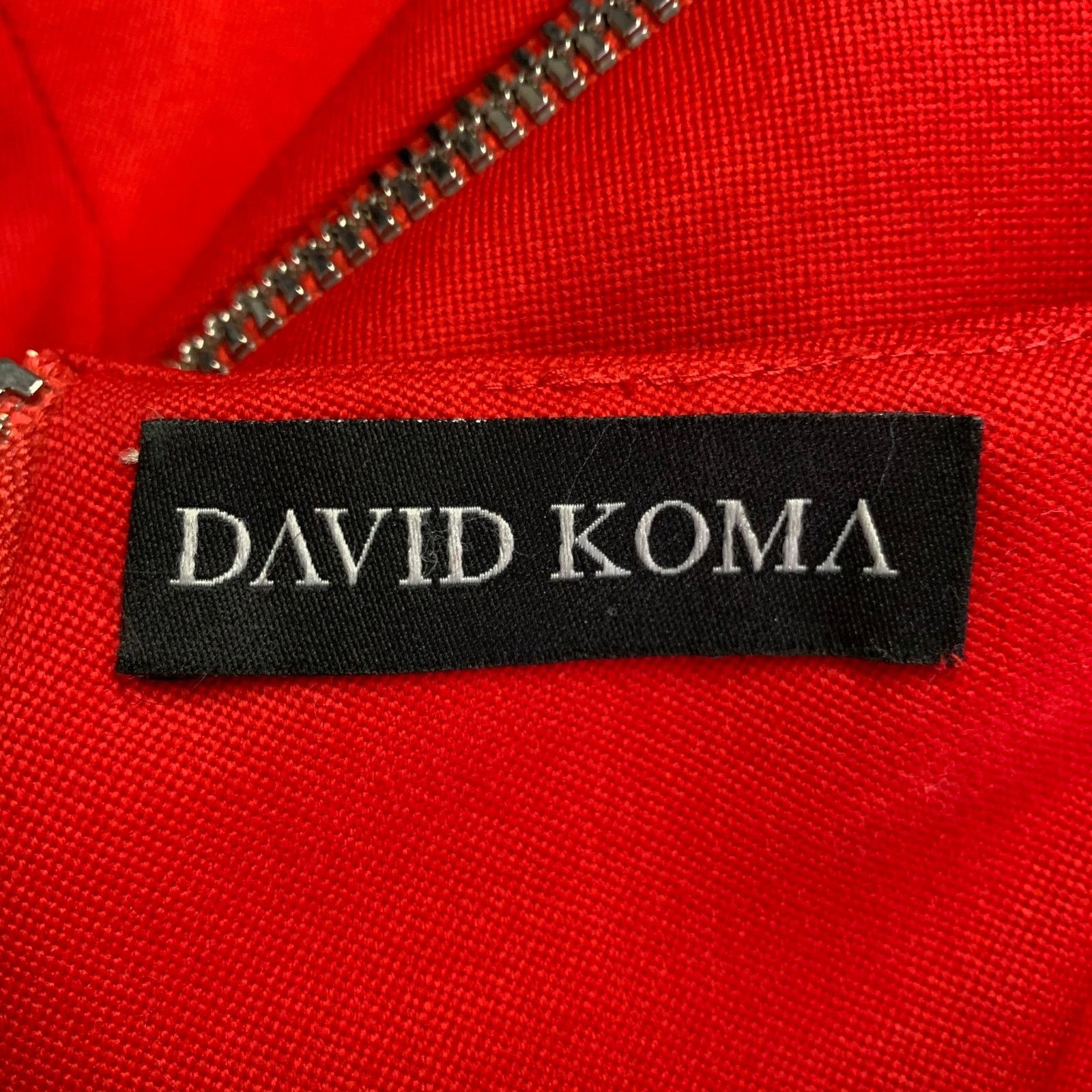 Other DAVID KOMA Red Silver Wool Sleeveless Zippers Gown Dress Size M / US 6-8 / IT 42-44 - 5 Thumbnail