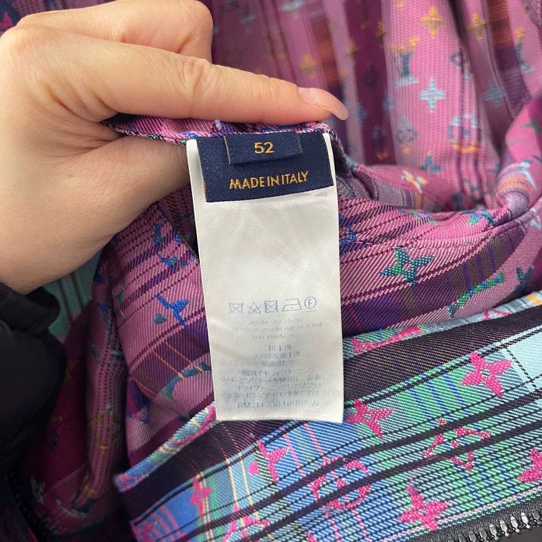 Louis Vuitton Louis Vuitton Purple plaid full logo jacket Size US L / EU 52-54 / 3 - 3 Thumbnail