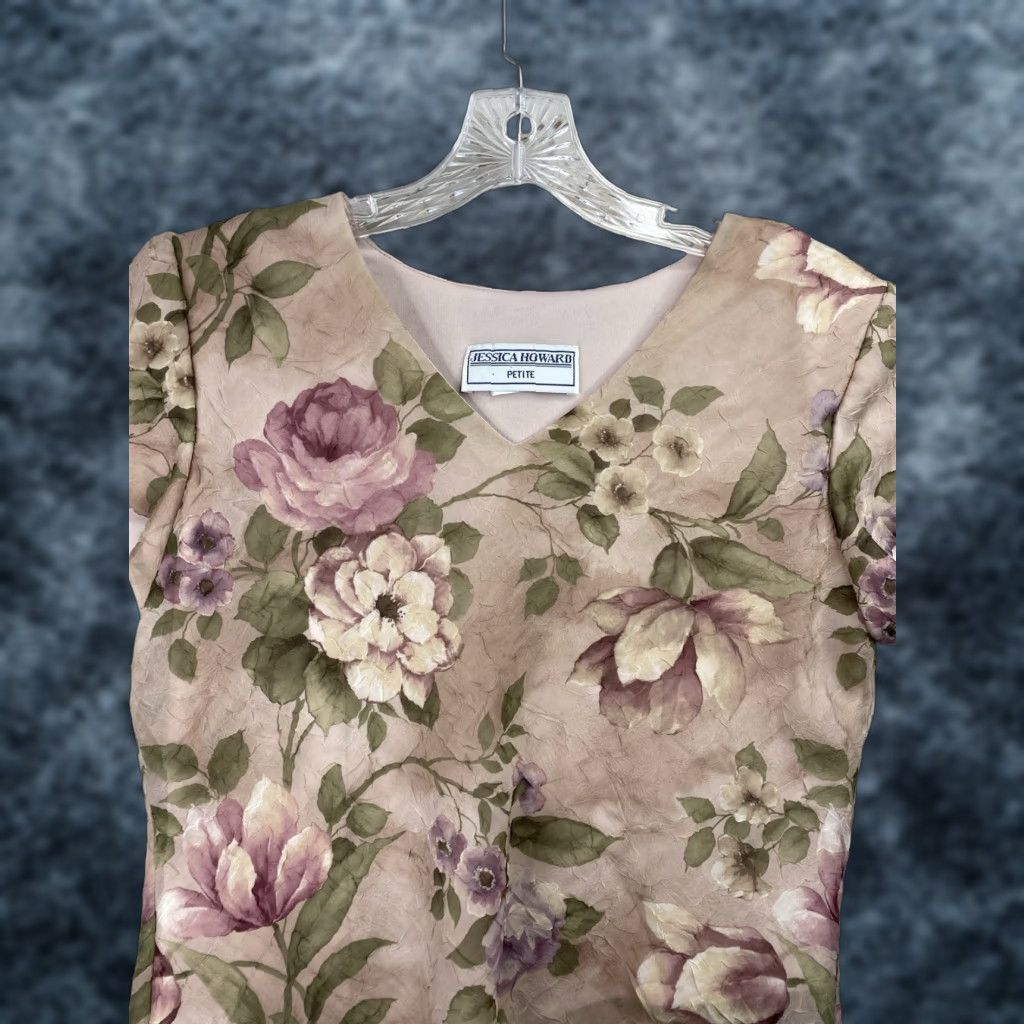 Vintage VINTAGE Jessica Howard Outfit/Set Skirt Shirt 12 Pink Floral Lined Midi Cottagecore Garden Girl Women Size XL / US 12-14 / IT 48-50 - 1 Thumbnail