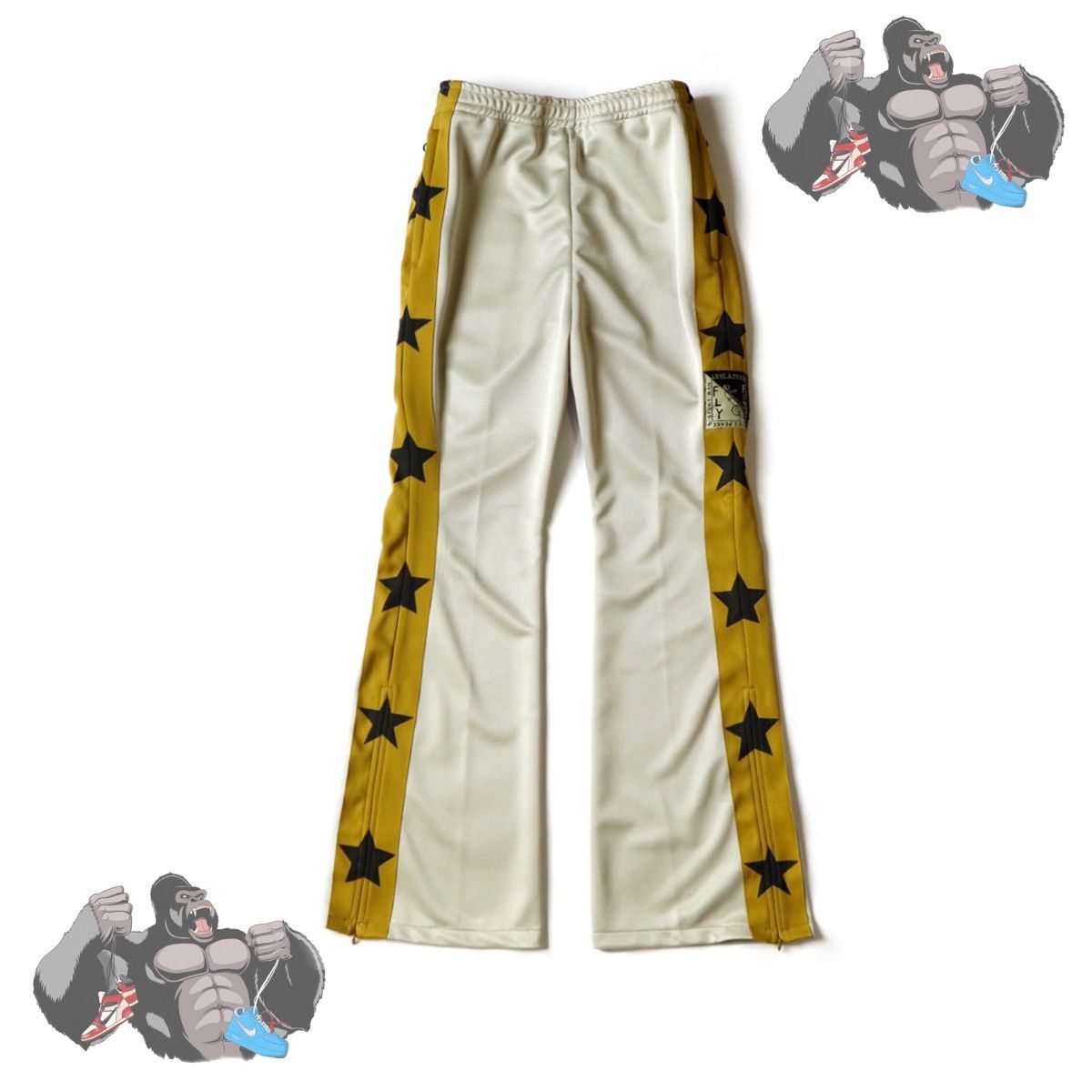 Kapital Kapital Smooth Jersey Stunt Man & Woman Track Pants Beige Size US 34 / EU 50 - 1 Thumbnail