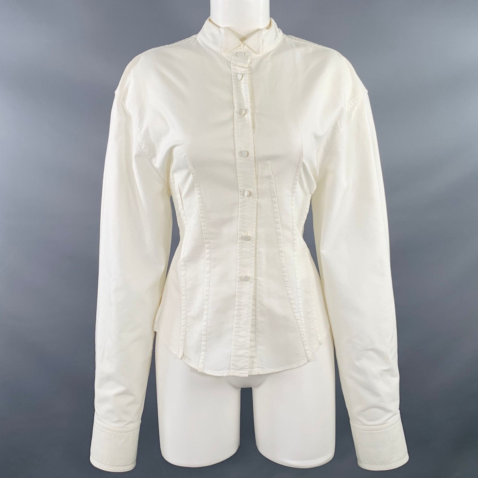 Jacquemus JACQUEMUS Size 6 Cream Cotton Fitted Tuxedo Shirt Size M / US 6-8 / IT 42-44 - 1 Thumbnail