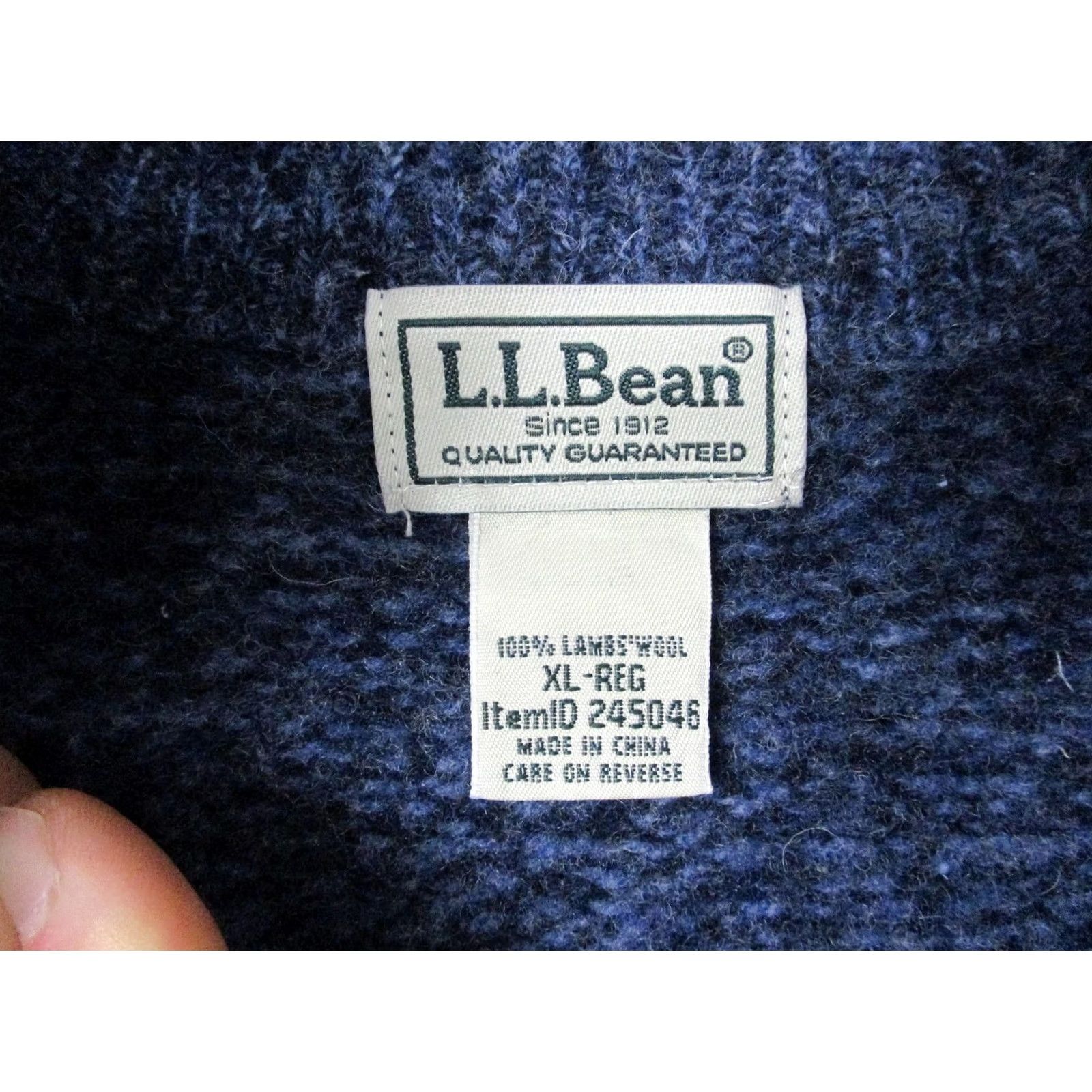 Vintage L.L. Bean Sweater Mens XL Blue Full Zip Mock Neck Pockets Wool Knit Size US XL / EU 56 / 4 - 5 Thumbnail