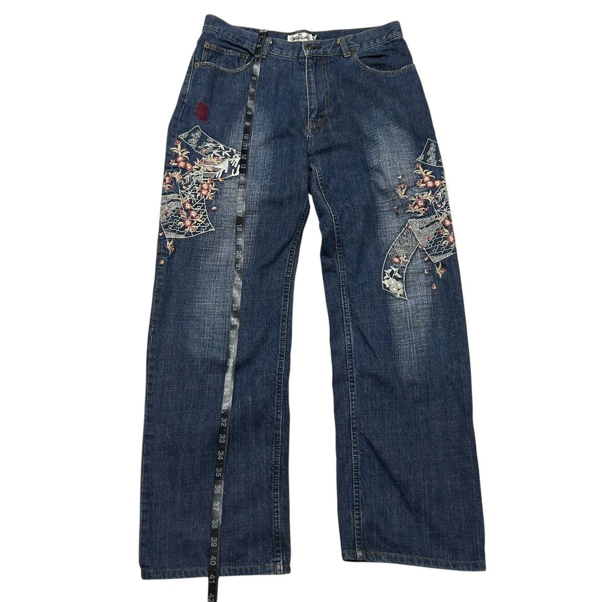 Karakuri Tamashii 383 Karakuri Tamashii jeans embroidered denim blue archive Size US 32 / EU 48 - 15 Thumbnail