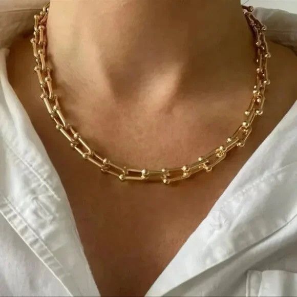 Other Gold Link STAINLESS STEEL Waterproof Necklace Size ONE SIZE - 1 Thumbnail