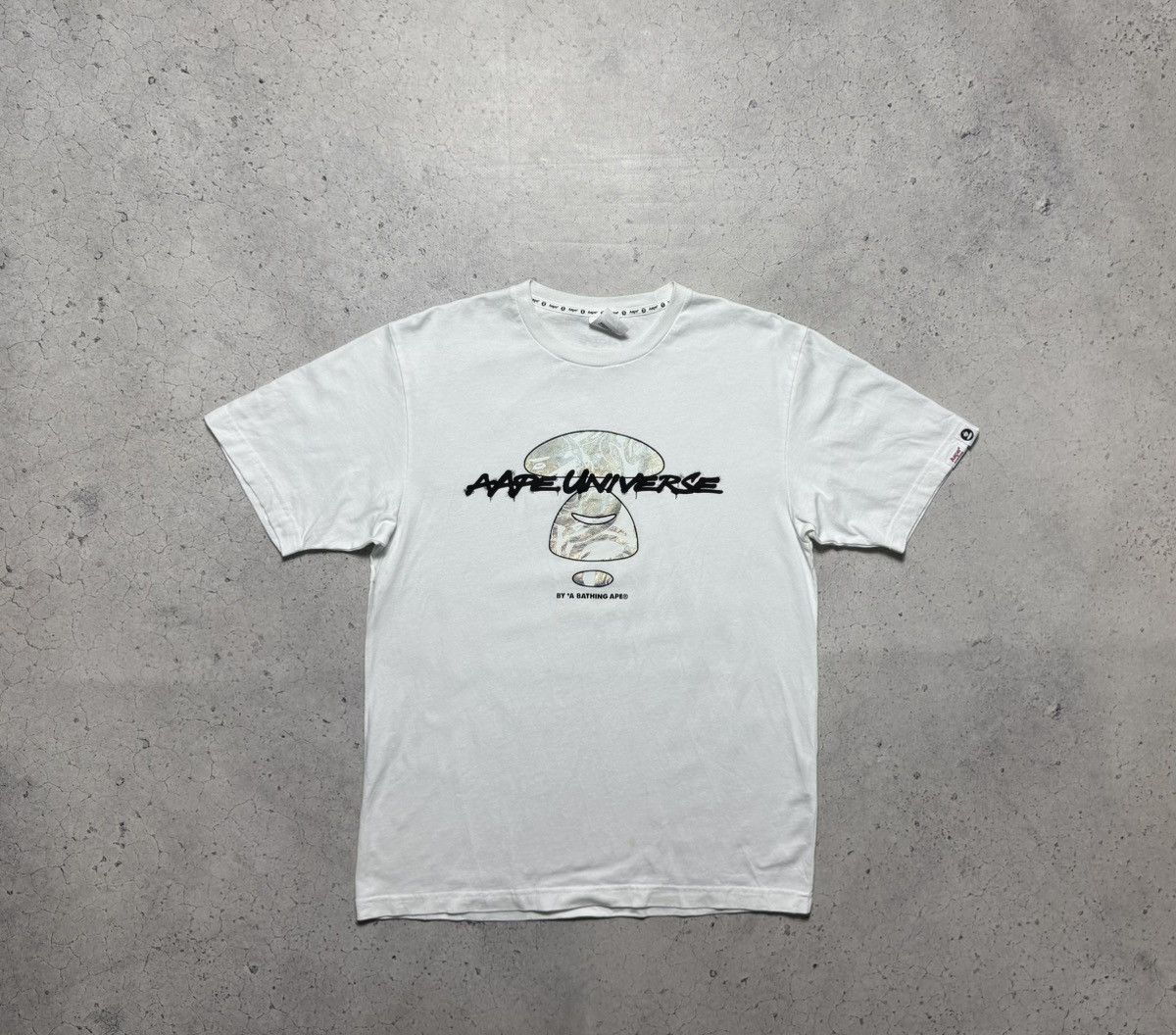 Aape A Bathing Ape Bape T-Shirt Big Logo White Luxury Size L