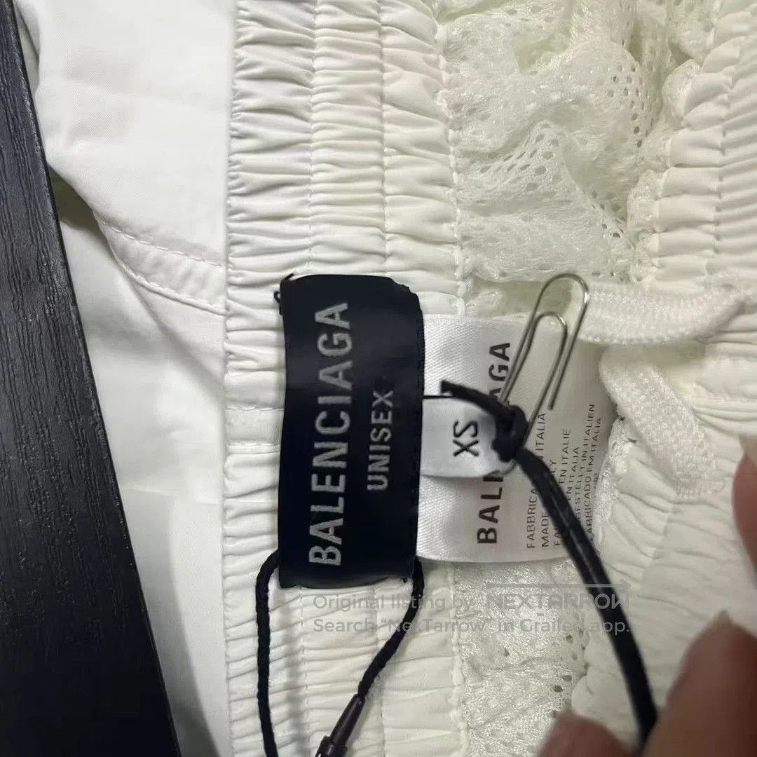 Balenciaga Balenciaga White Logo Wide-Leg Casual Pants. Size US 36 / EU 52 - 3 Thumbnail