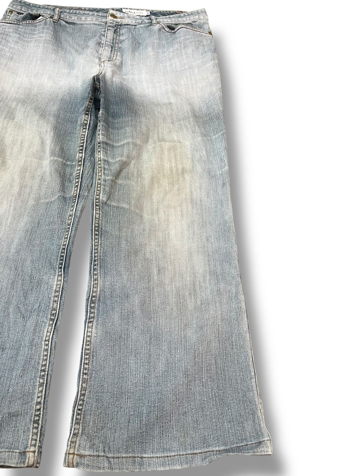 Japanese Brand Vintage Simple Life Baggy Faded Denim Size US 35 - 4 Thumbnail