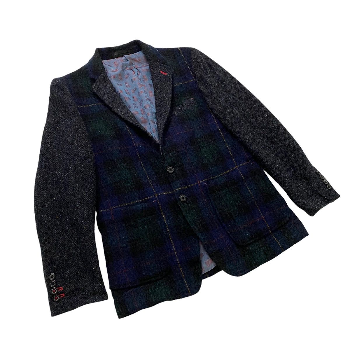 Harris Tweed × Japanese Brand × Psycho Bunny ☀️Harris Tweed x Psycho Bunny wool tartan multicolor jacket Size US S / EU 44-46 / 1 - 2 Thumbnail