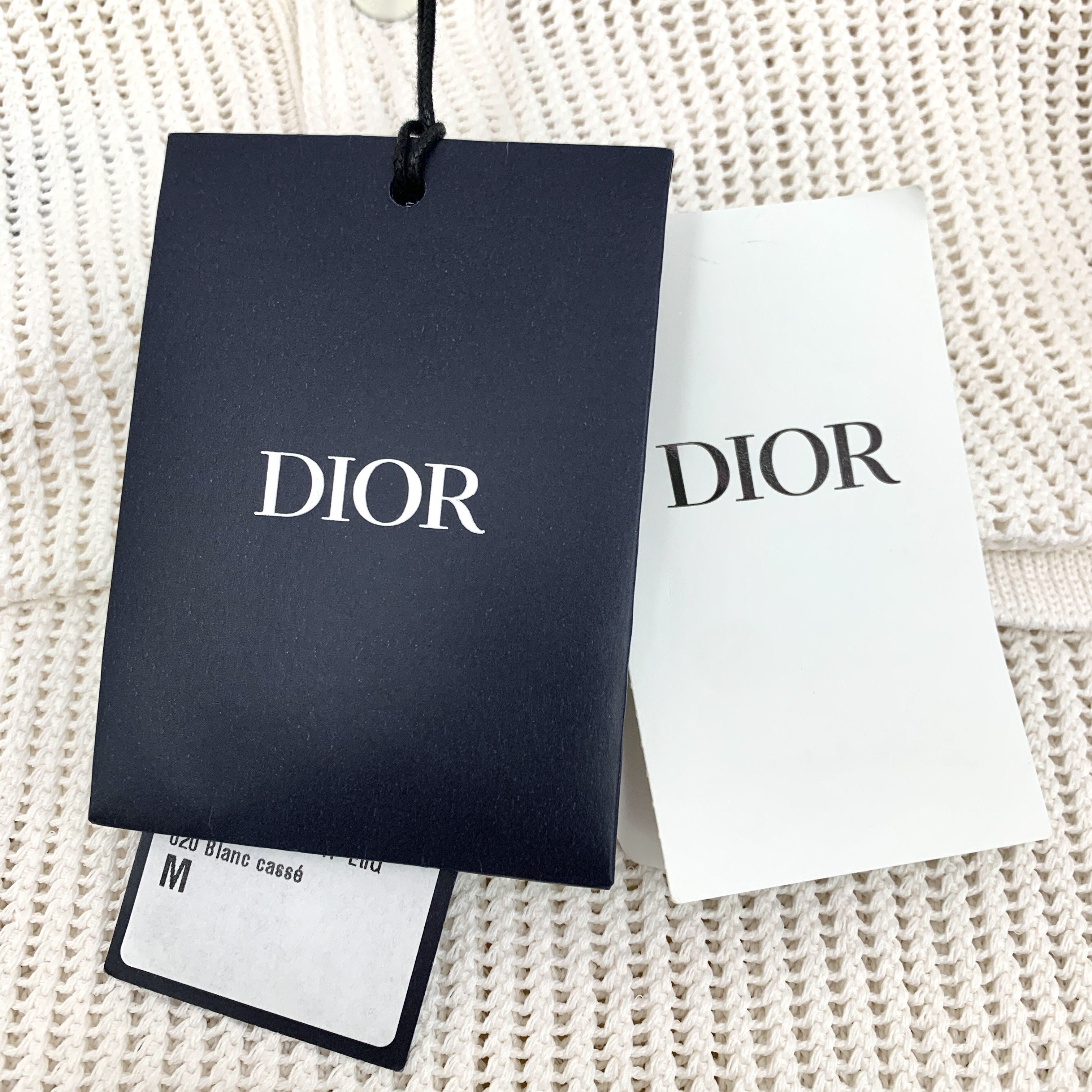 Dior Dior Gray-White Knit Polo Shirt with Collar (Size M) Size US M / EU 48-50 / 2 - 5 Thumbnail