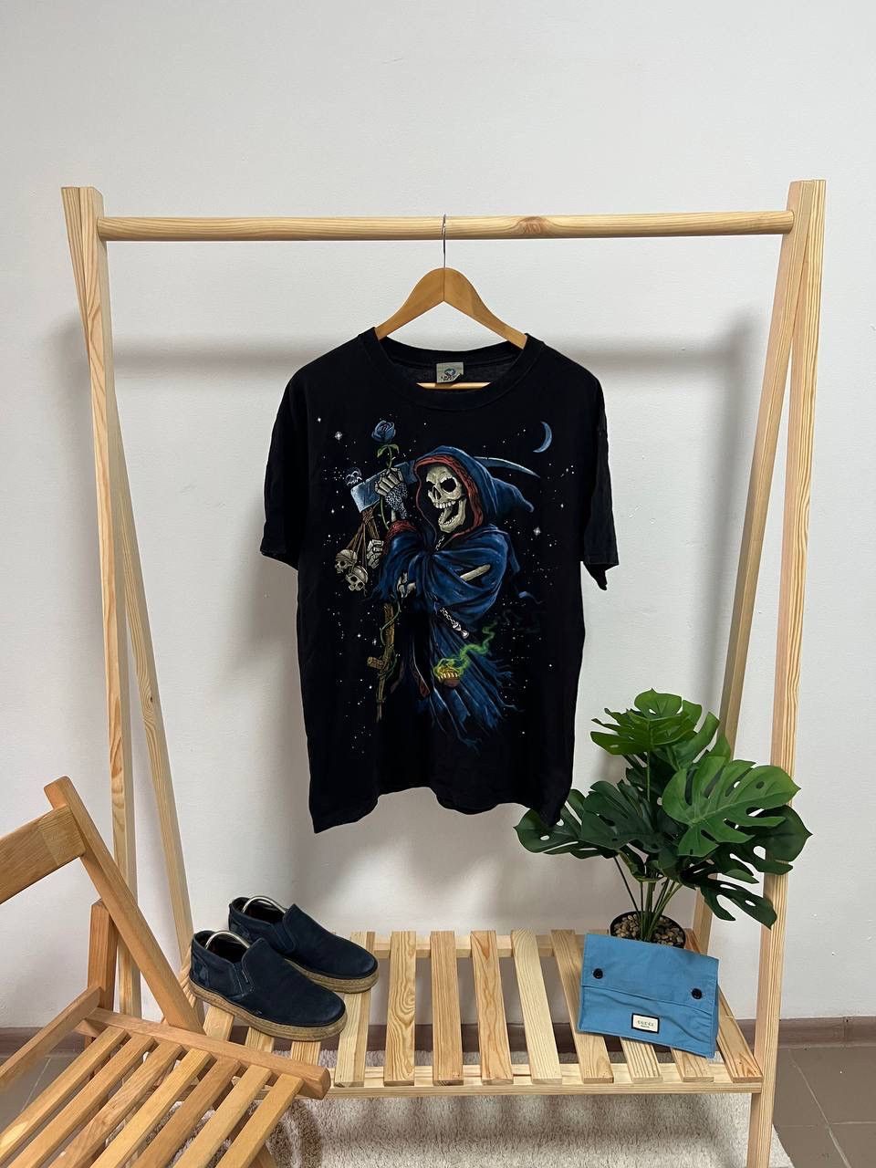 Liquid Blue × Vintage Y2K Skelton Grim Reaper Liquid Blue Tee Size US XL / EU 56 / 4 - 1 Thumbnail