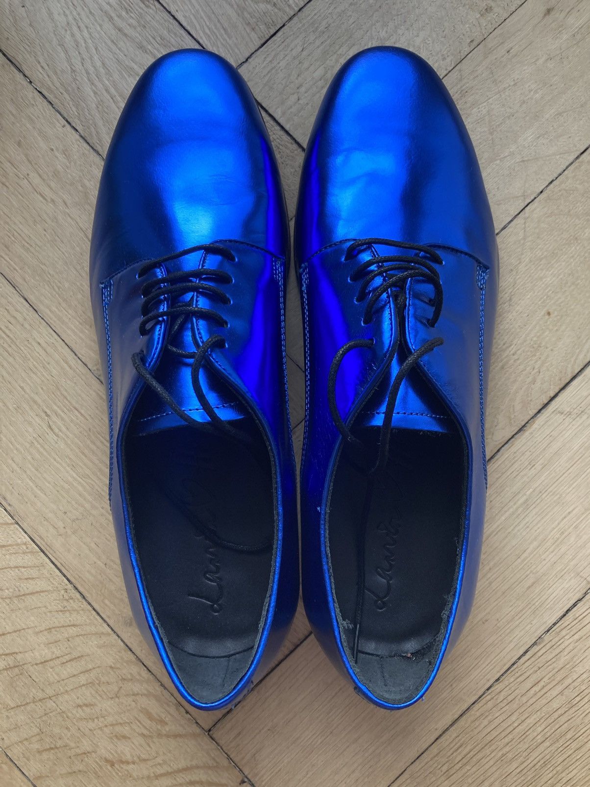 H&M × Lanvin LANVIN for H&M metallic blue shoes NEW | Grailed