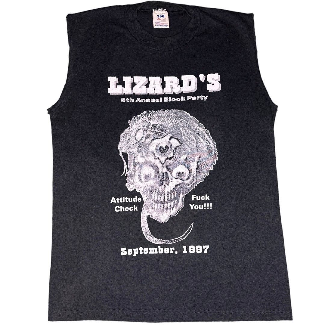 Jerzees Vintage 1997 Lizards 5th Annual Black Party Tee Size US M / EU 48-50 / 2 - 1 Thumbnail