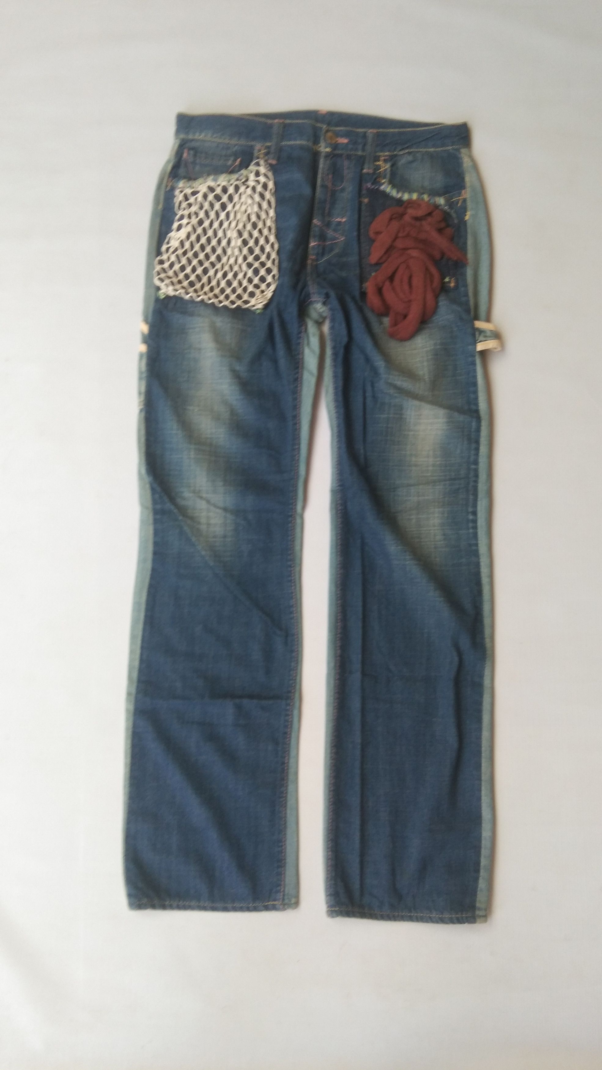Alexander Lee Chang × Japanese Brand Alexander lee chang 2 tone blue denim jeans Size 29" - 1 Thumbnail