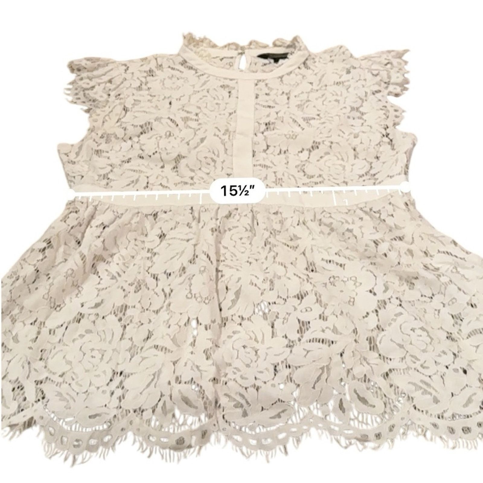 Rachel Zoe RTR Rachel Zoe Jamie White Floral Lace Mock Neck Top Sz 12 Size XL / US 12-14 / IT 48-50 - 8 Thumbnail