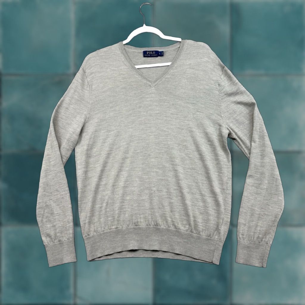 Polo Ralph Lauren Polo Ralph Lauren Sweater Merino Wool Silk Cashmere Crewneck Mens L Gray Size US L / EU 52-54 / 3 - 1 Thumbnail