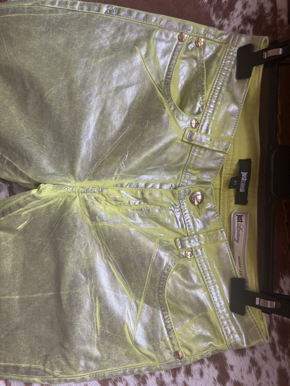 Just Cavalli Just Cavalli Neon Green Skinny Pants Size 27" / US 4 / IT 40 - 5 Thumbnail