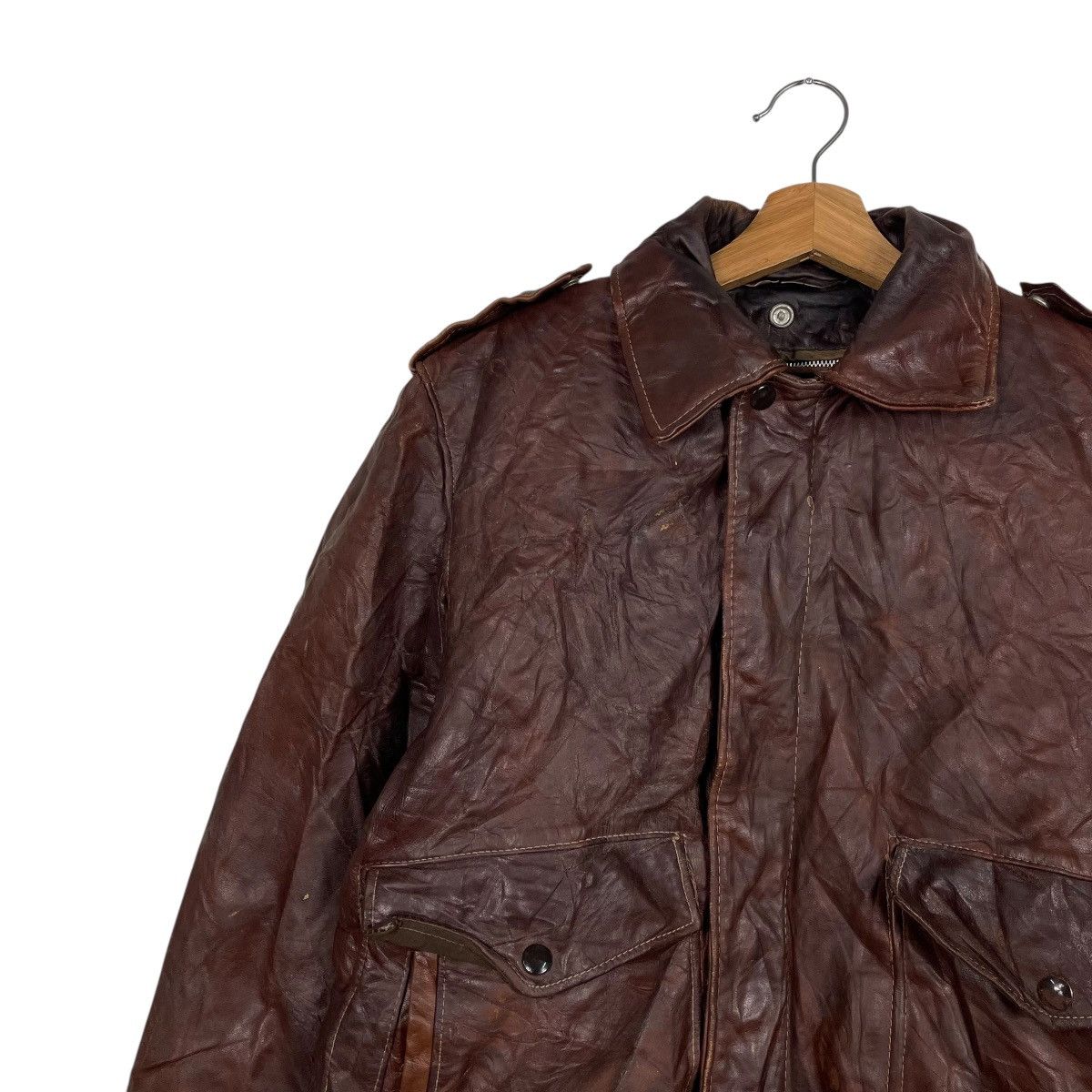 Schott Vintage Schott NYC I.S674.M.S Leather Flight Jacket Size US M / EU 48-50 / 2 - 6 Thumbnail