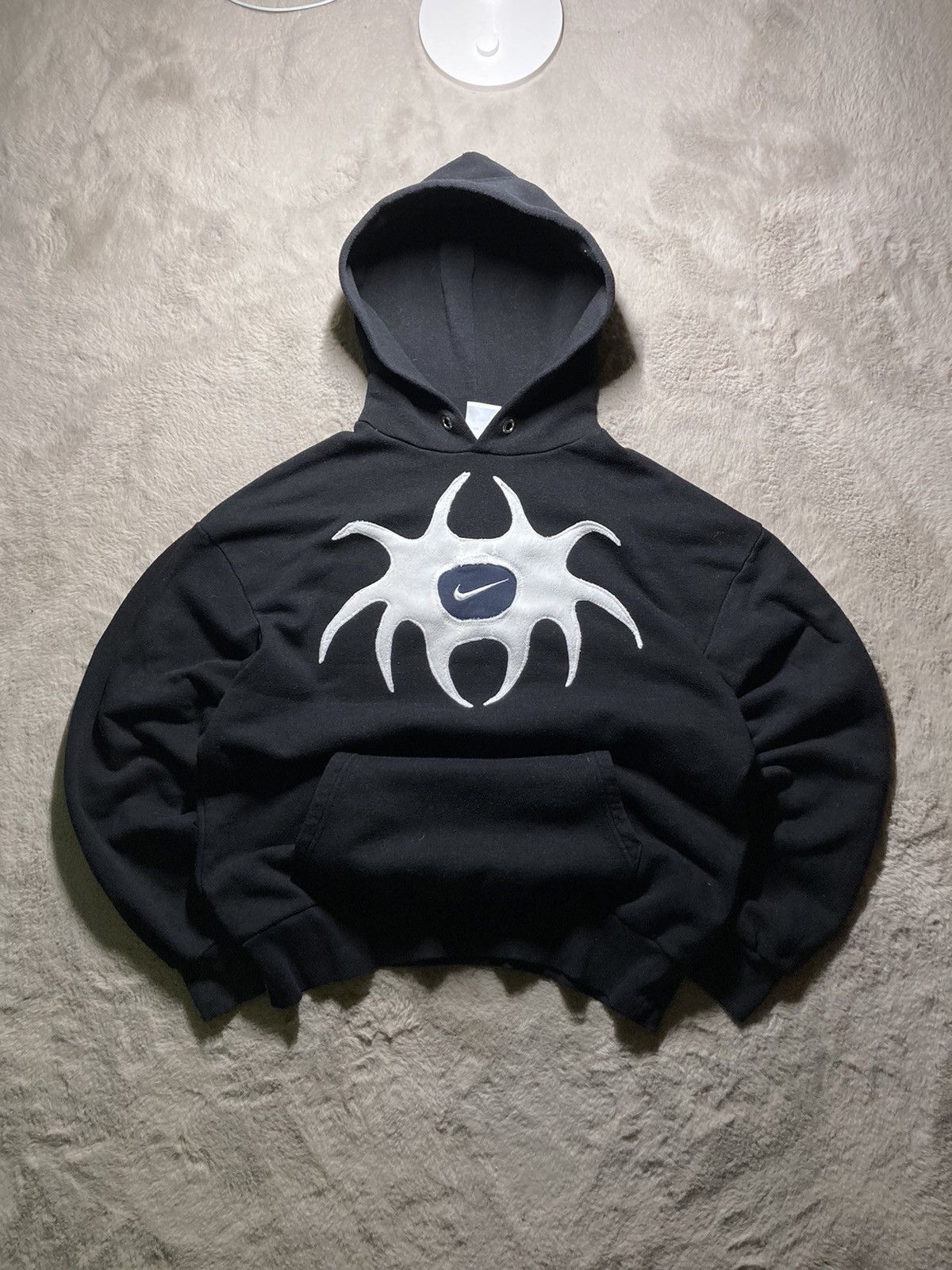 Nike ⛩️Nike Custom Hoodie Rare Y2K Punk Rock Devil Cross Hearts⛩️ Size US S / EU 44-46 / 1 - 2 Thumbnail