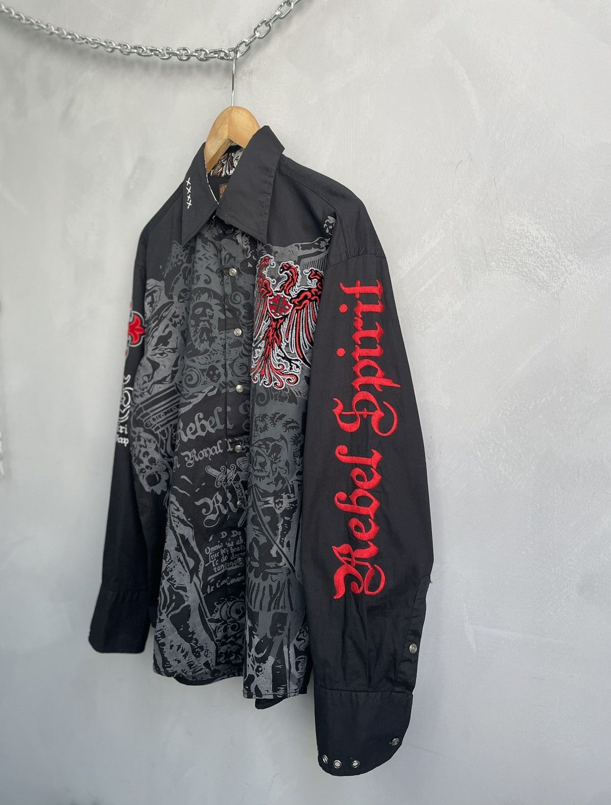 Affliction Skull punk grunge Affliction style shirt button up y2k Size US L / EU 52-54 / 3 - 4 Thumbnail