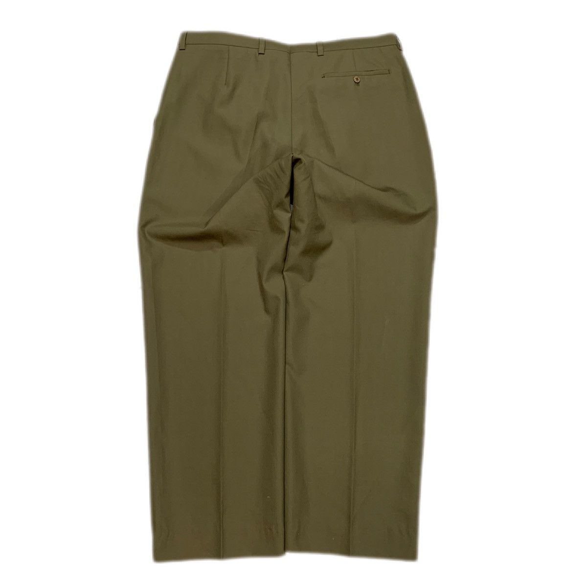 Burberry Y2k 00s Vintage Green khaki Burberry wool trousers slack Size US 35 - 2 Thumbnail