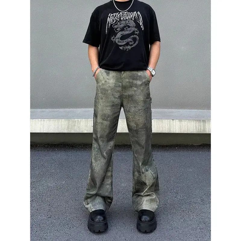 Japanese Brand Retro camouflage straight leg micro flared jeans Size US 32 / EU 48 - 3 Thumbnail