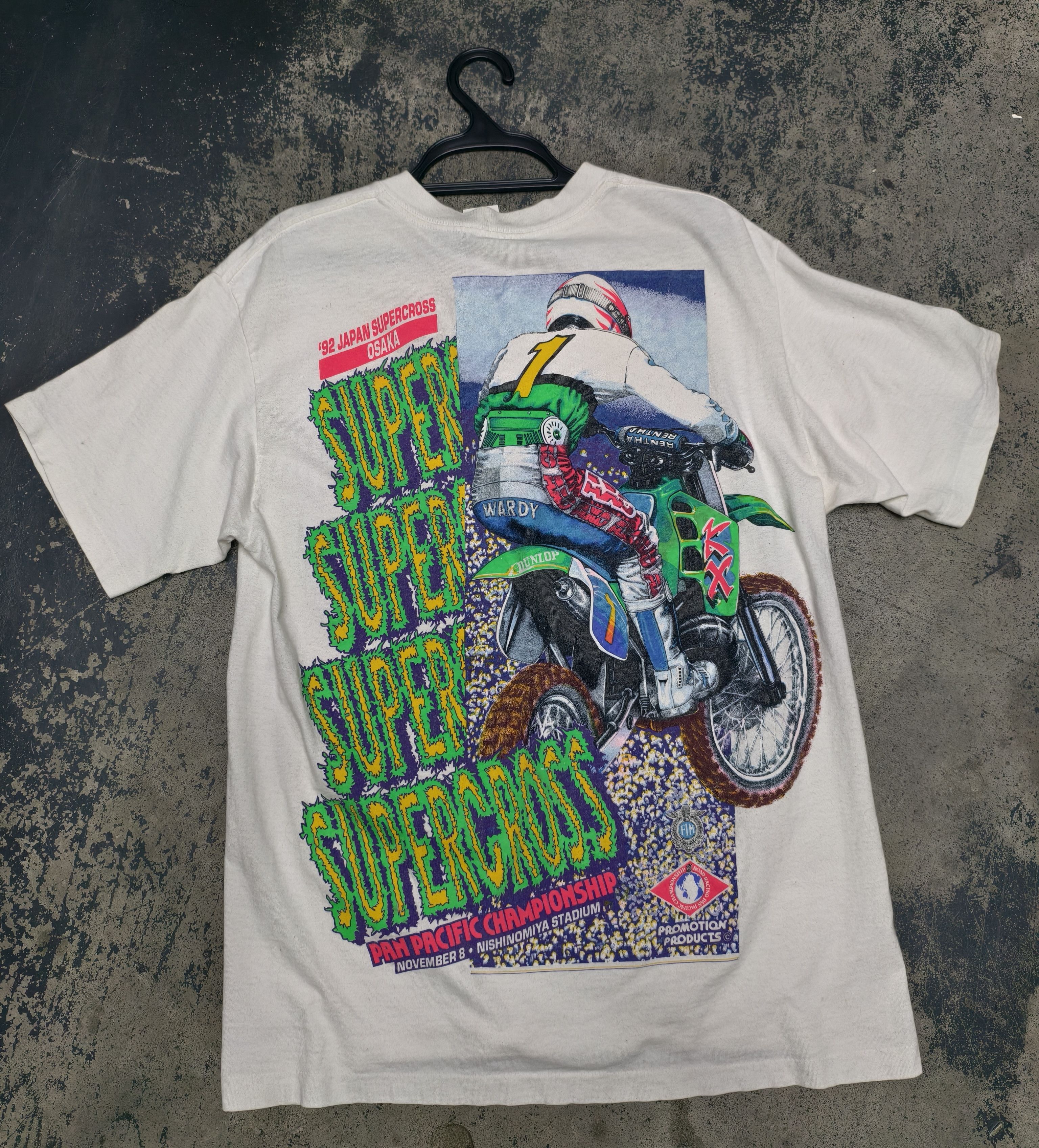 Vintage Vtg rare 92 Japan supercross Osaka Size US L / EU 52-54 / 3 - 1 Thumbnail