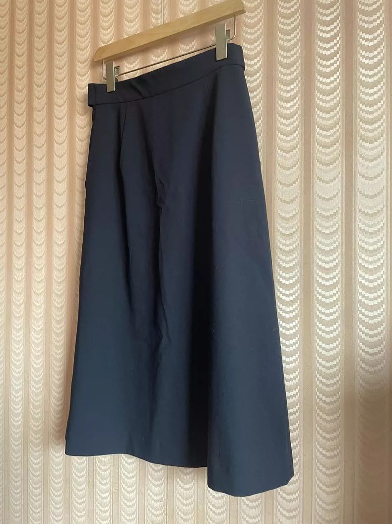 Y's Y's size os Blue and Black Half Skirt Wool Skirt Size 25" / US 0 / IT 36 - 2 Thumbnail