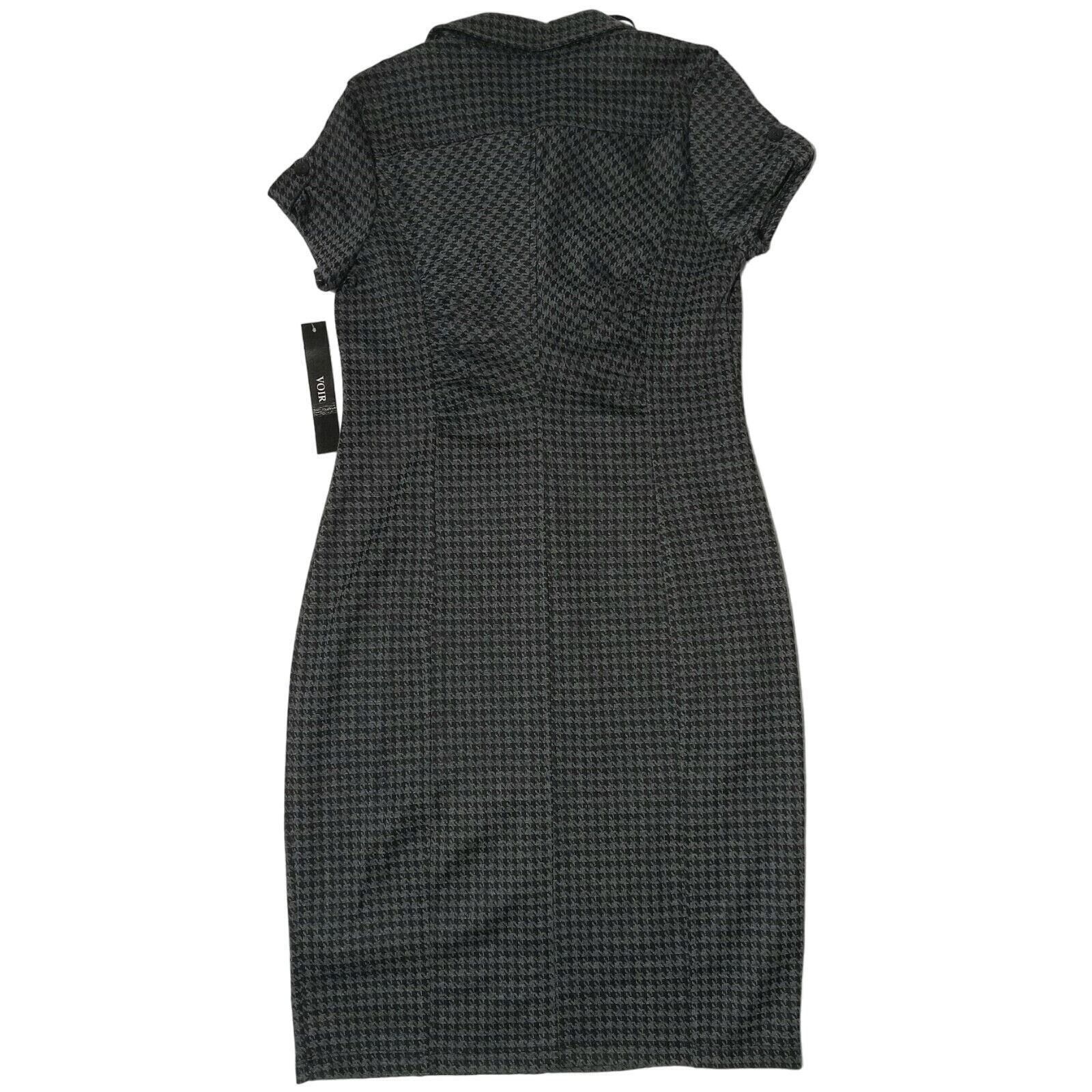 & Other Stories New Voir Voir Houndstooth Dress 10 Sheath Short Sleeve $75 Size L / US 10 / IT 46 - 2 Thumbnail