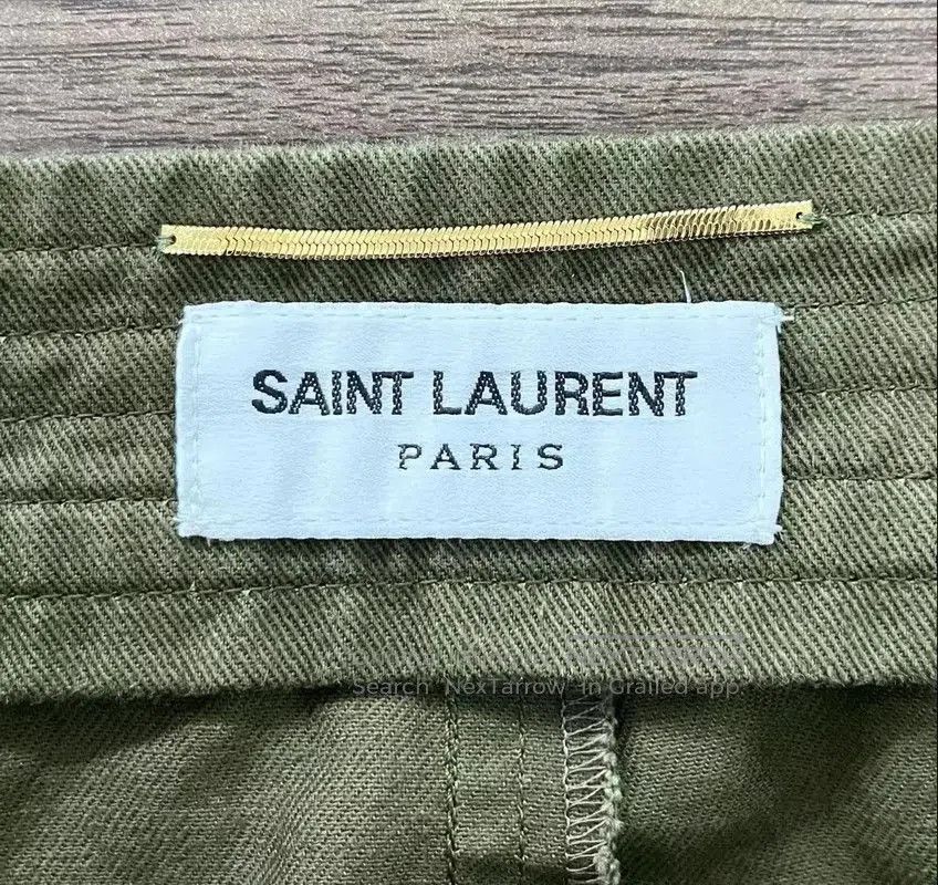 Yves Saint Laurent YSL Green Cotton Mini Skirt . Size 26" / US 2 / IT 38 - 3 Thumbnail
