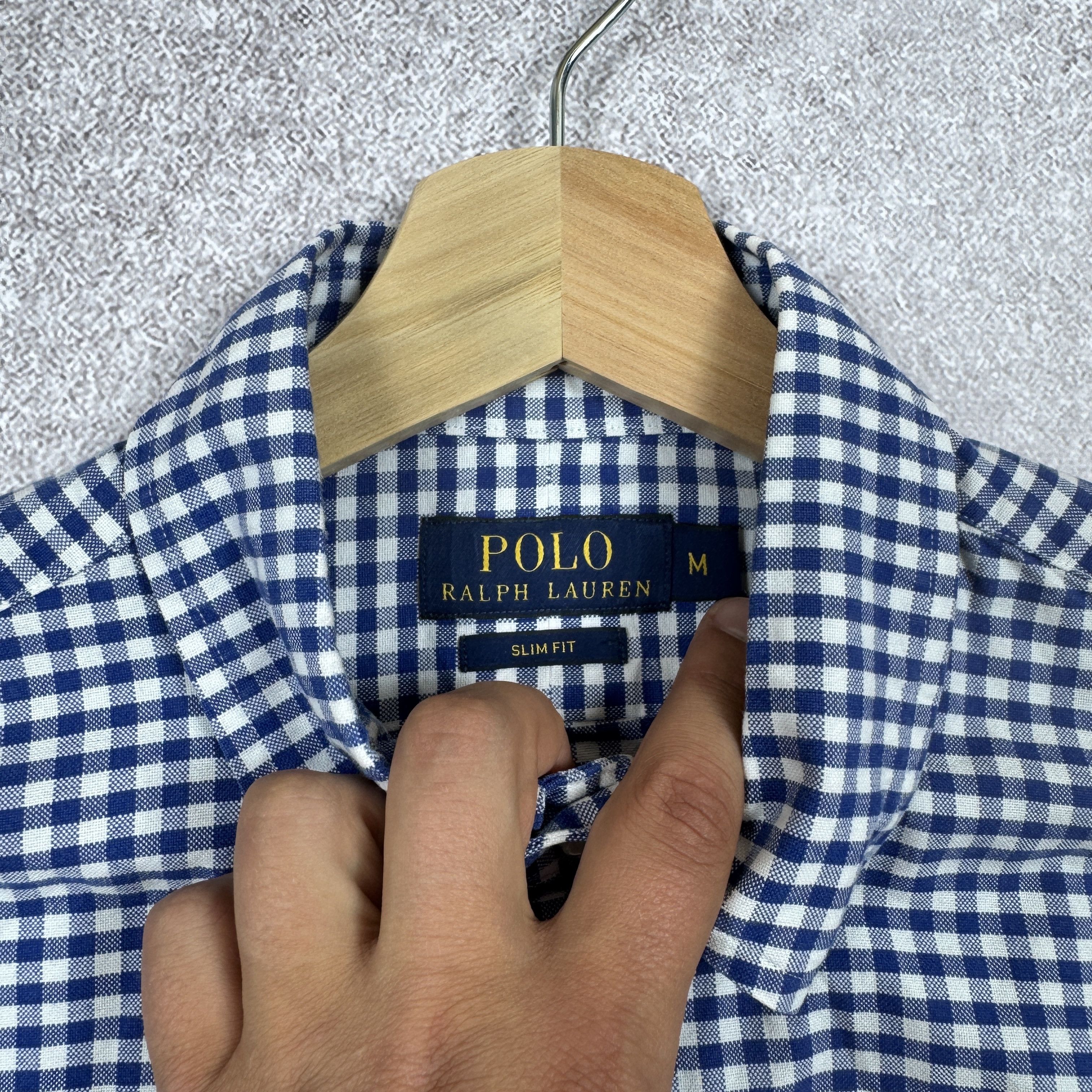 Polo Ralph Lauren Polo Ralph Lauren Slim Fit Thick Cotton Blue Shirt Size M Size US M / EU 48-50 / 2 - 6 Thumbnail