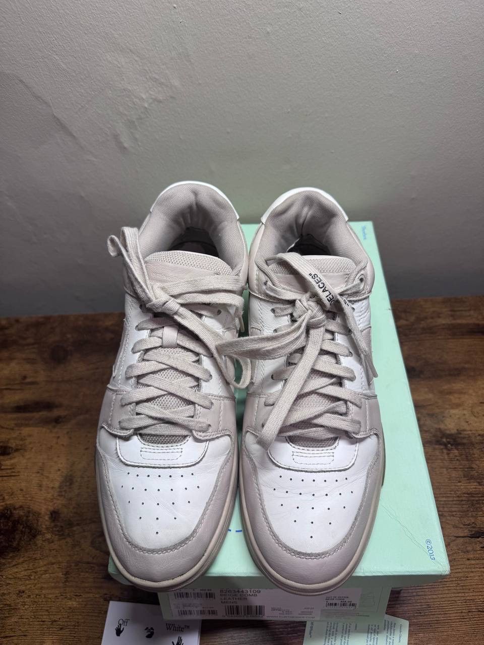 Off-White Off-White Out Of Office Sneakers Beige White EU 42 Leather Size US 9 / EU 42 - 5 Thumbnail