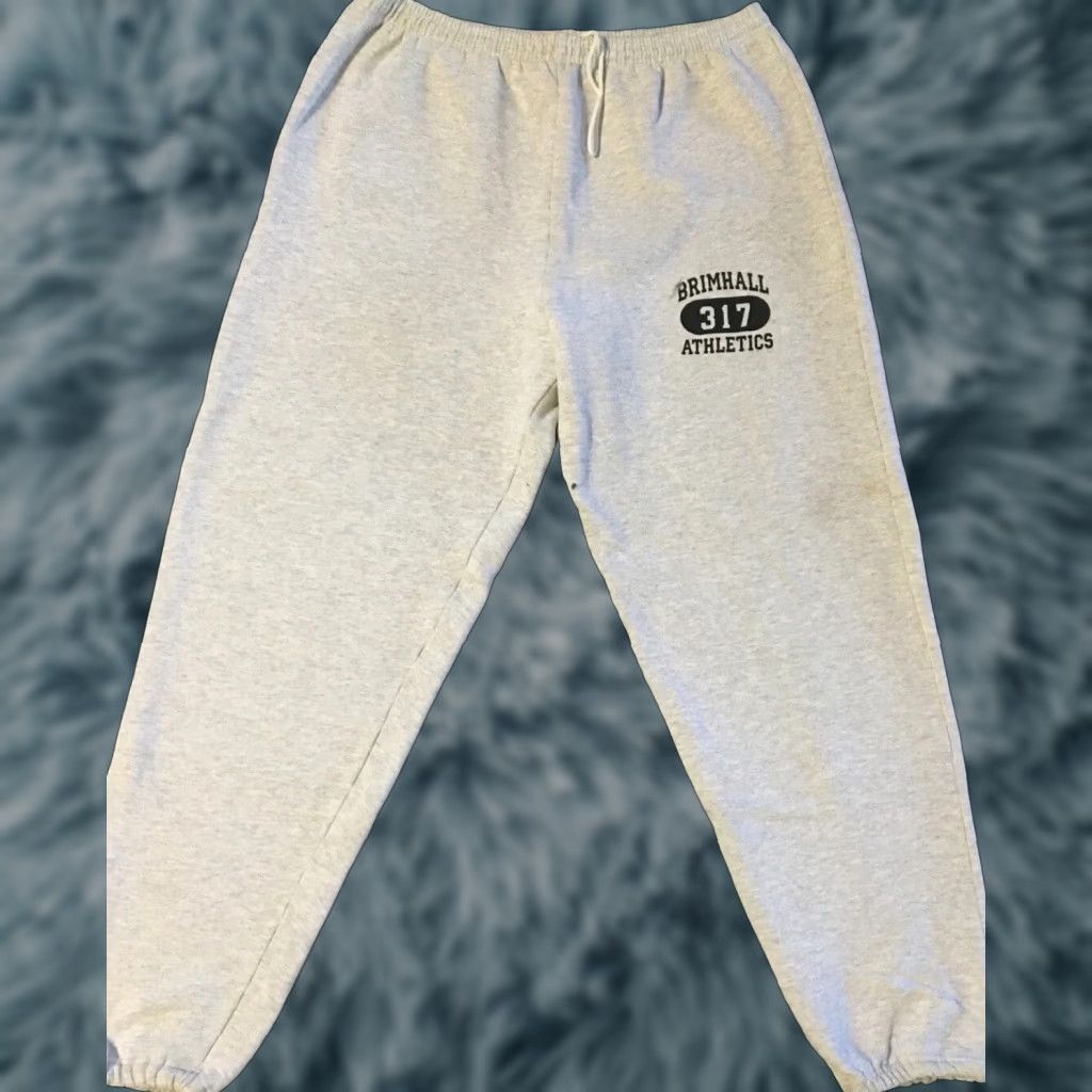 Vintage VINTAGE Brimhall Athletics Track Sweatpants 2XL USA Gray 90s 80s Grunge School Activewear Mens Pants Athletic Drawstring Size US 39 - 1 Thumbnail