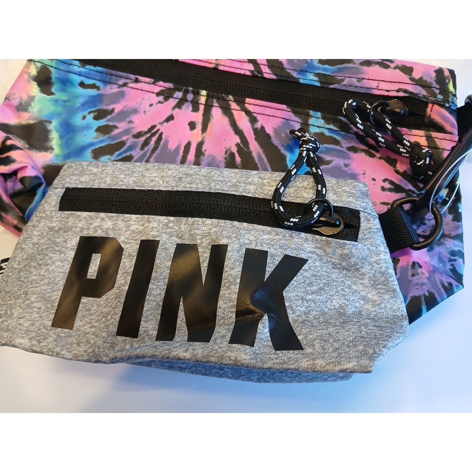 Pink Victoria's Secret PINK Multi Tye Dye & Grey Pouch Set - NWT Size ONE SIZE - 3 Thumbnail