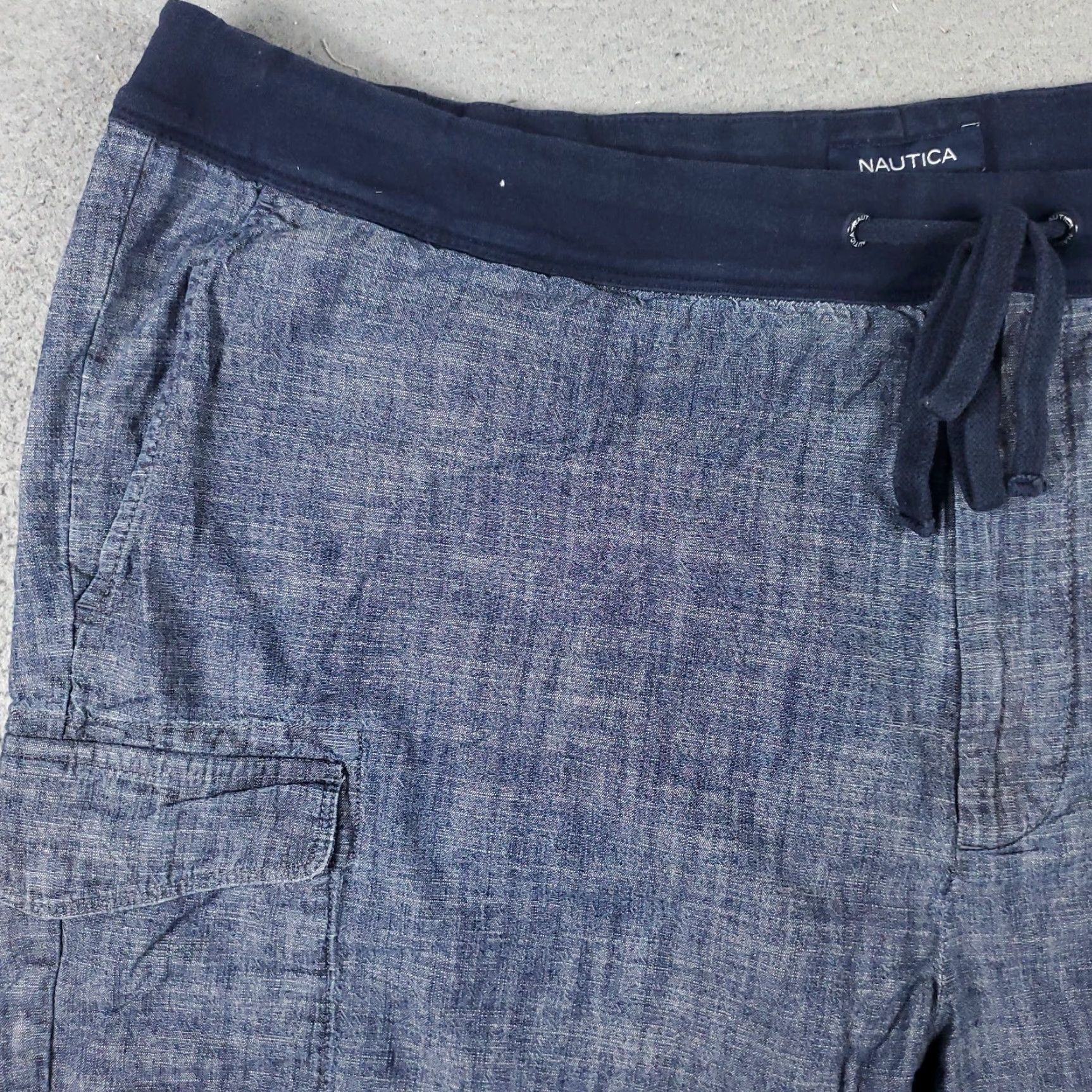 Nautica VINTAGE Nautica Cargo Shorts Mens 2XL Blue Cotton Casual Flat Front Size US 41 - 2 Thumbnail